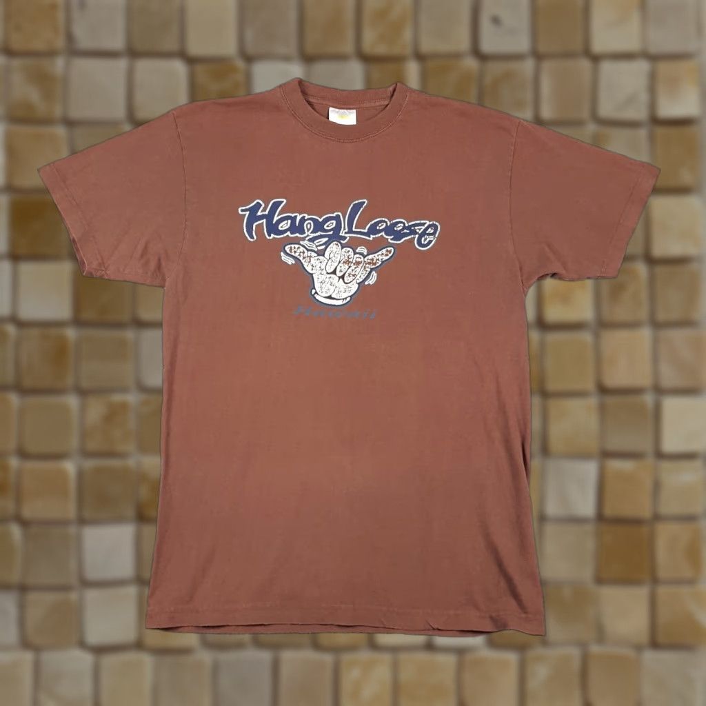 Vintage Vintage Hang Loose Hawaii 90s Beach T-Shirt Large Mens Cotton Faded Distressed Hawaiian Retro Y2K Size US L / EU 52-54 / 3 - 1 Thumbnail