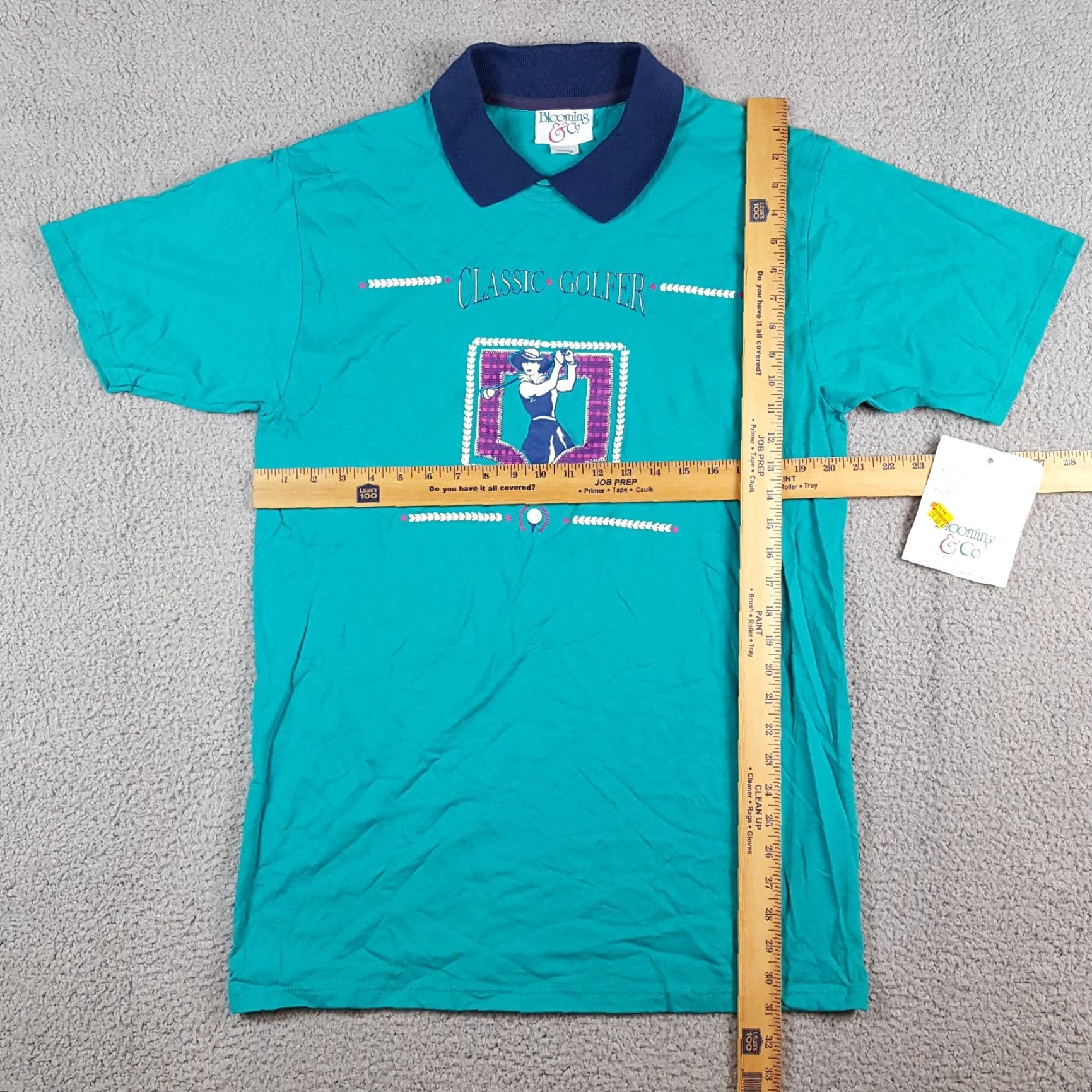 Vintage VINTAGE Blooming & Co T-Shirt Women’s M Preppy Collared Golf Tee Casual Blue/Teal 80s Retro 90s Golf USA Shirt Womens Size M / US 6-8 / IT 42-44 - 8 Thumbnail