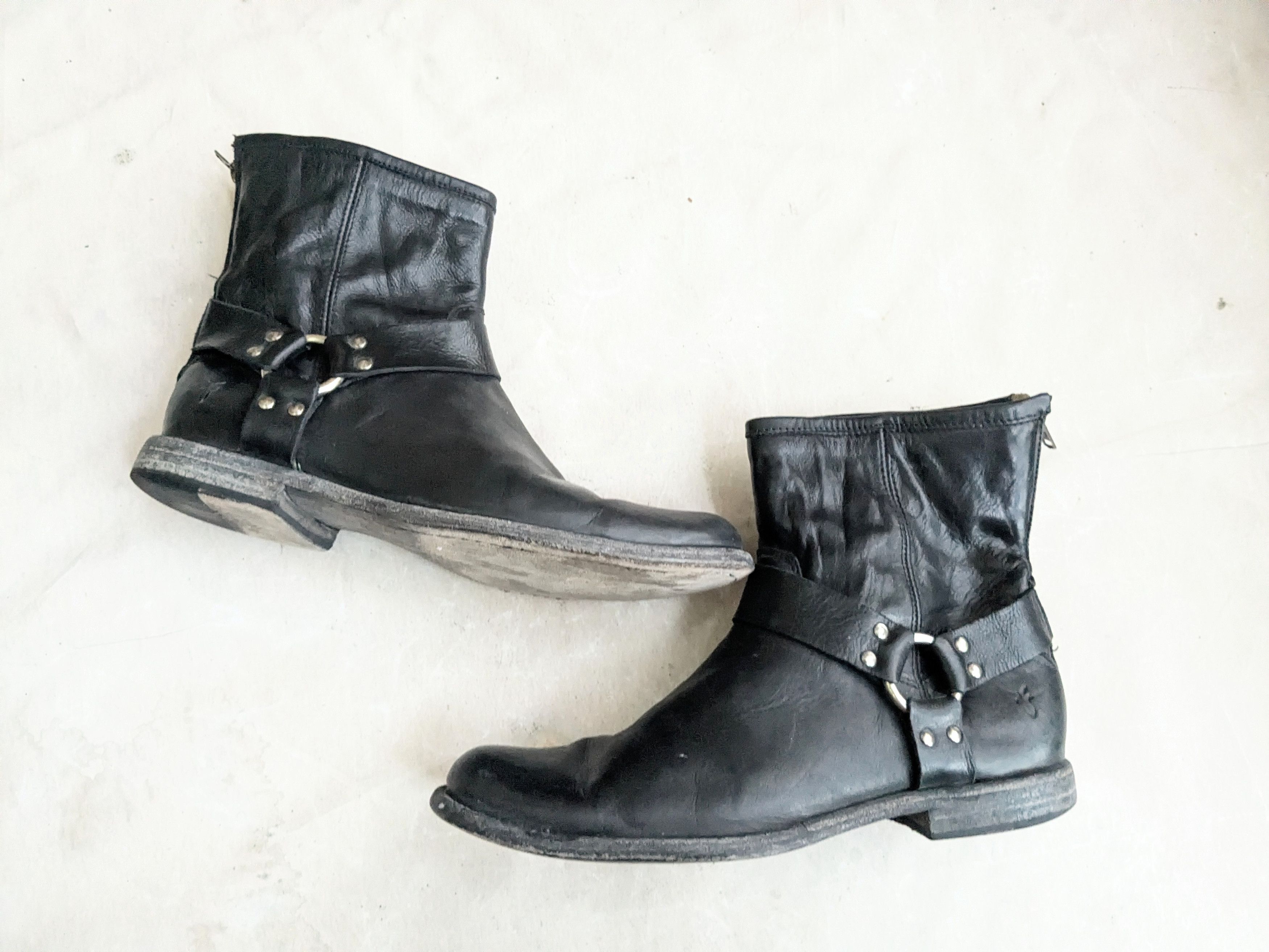 Frye Frye Harness Boots Black 9.5 D Leather Buckle Strap Size US 9.5 / EU 42-43 - 1 Thumbnail