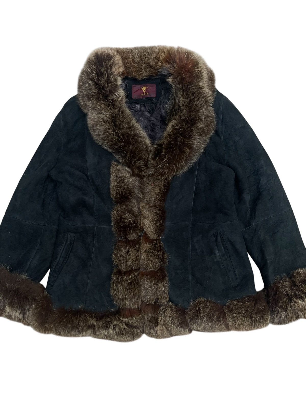 Japanese Brand Vintage SOPHIE Fur Lined Suede Coat Size M / US 6-8 / IT 42-44 - 2 Thumbnail