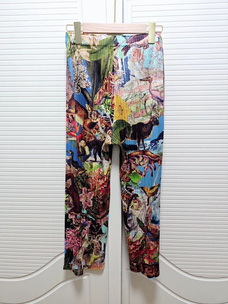 Issey Miyake Issey Miyake size:2 Jungle animal series straight-leg pant Size 31" - 5 Thumbnail
