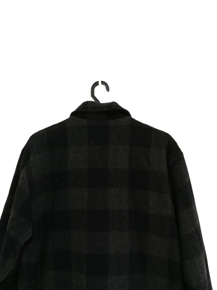 Japanese Brand Vintage Wool Zipper Shirts Checkered Style Double Pocket Size US L / EU 52-54 / 3 - 4 Thumbnail