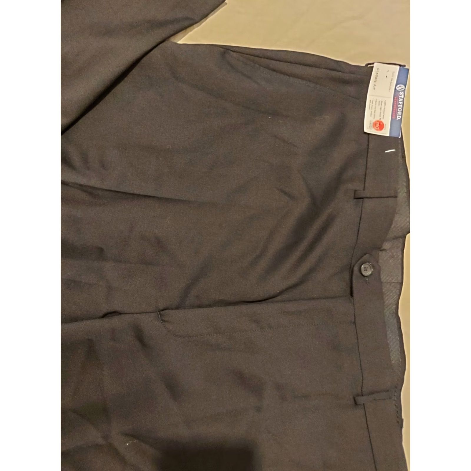 Stafford Stafford Pants Dress Pants 44x32 44x30 Black Flat Front Slacks Chino Trousers Men Regular 44in Inseam 32in Size US 44 / EU 60 - 4 Thumbnail