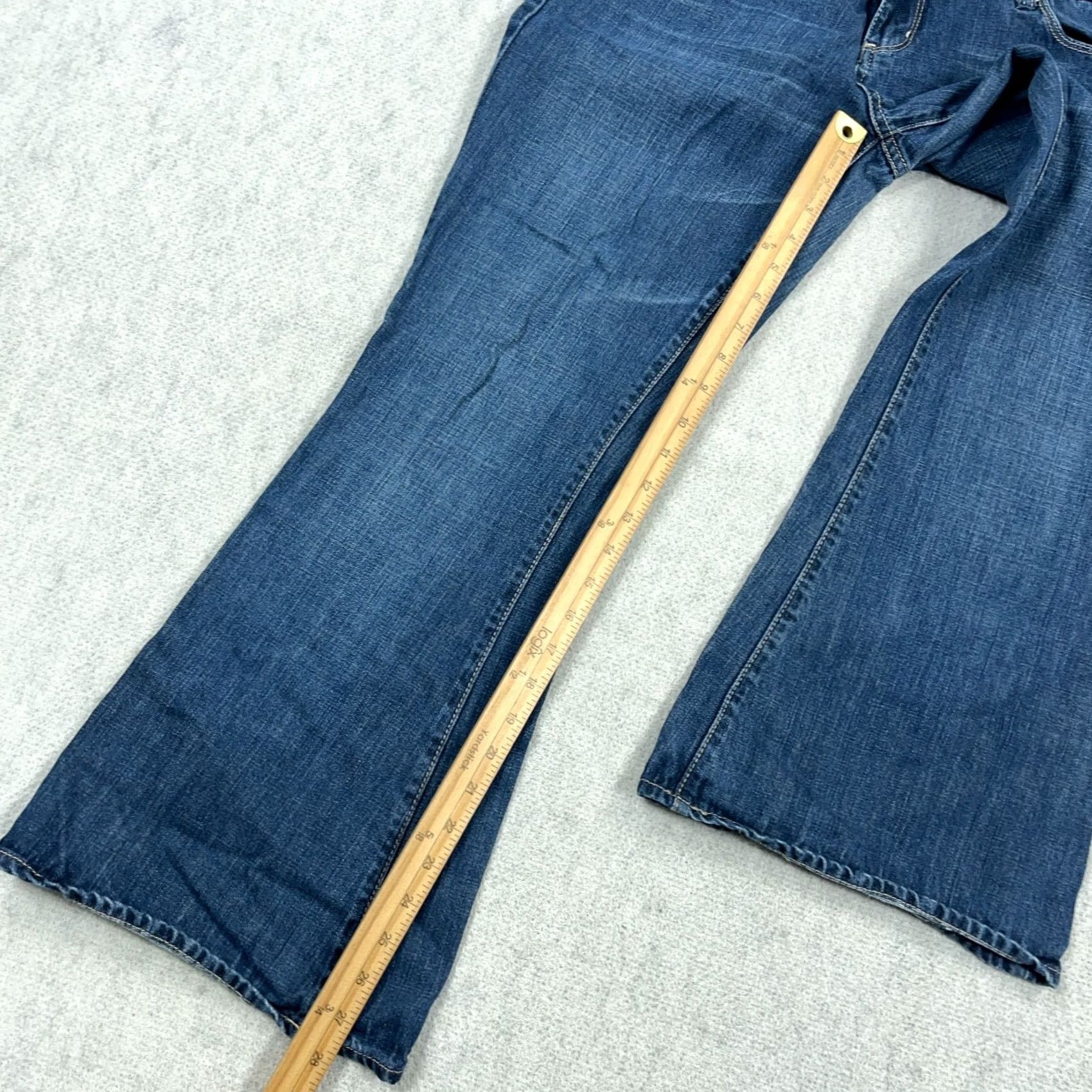 American Eagle Outfitters Vintage American Eagle Outfitters Jeans Women 10 Short Flared Low Rise 32x28 Blue Denim Slim Stretch Hipster 90s Mens Womens Girls Size 32" / US 10 / IT 46 - 7 Thumbnail