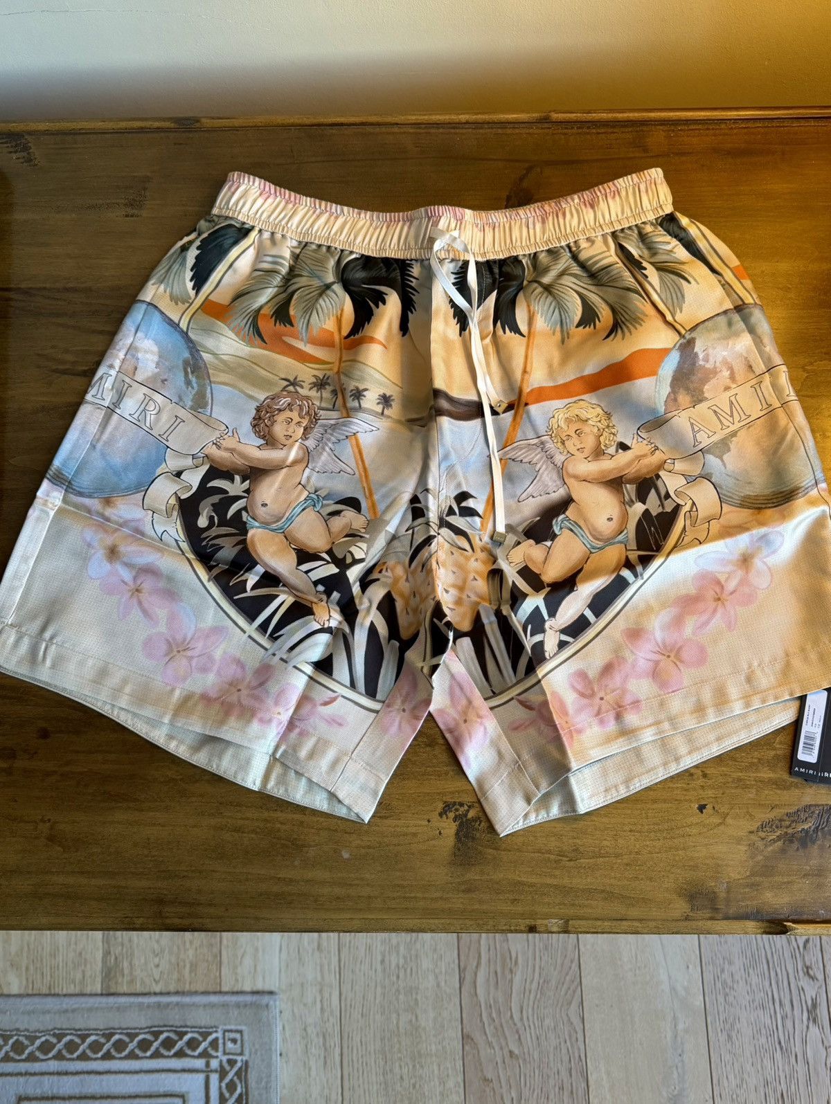 Amiri AMIRI 100% Silk Cherub Shorts Size US 34 / EU 50 - 2 Thumbnail