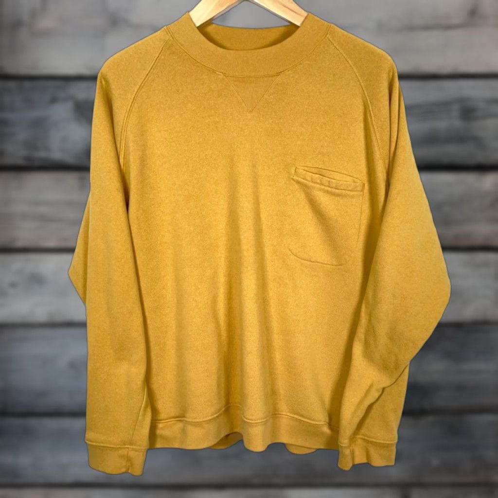Vintage VINTAGE Sweatshirt Main Selling Point: Pocket Crewneck Raglan Sleeves 90s Brown Yellow XL Mens Pullover Lightweight 80s 90s Retro Pockets Mens Size US XL / EU 56 / 4 - 1 Thumbnail