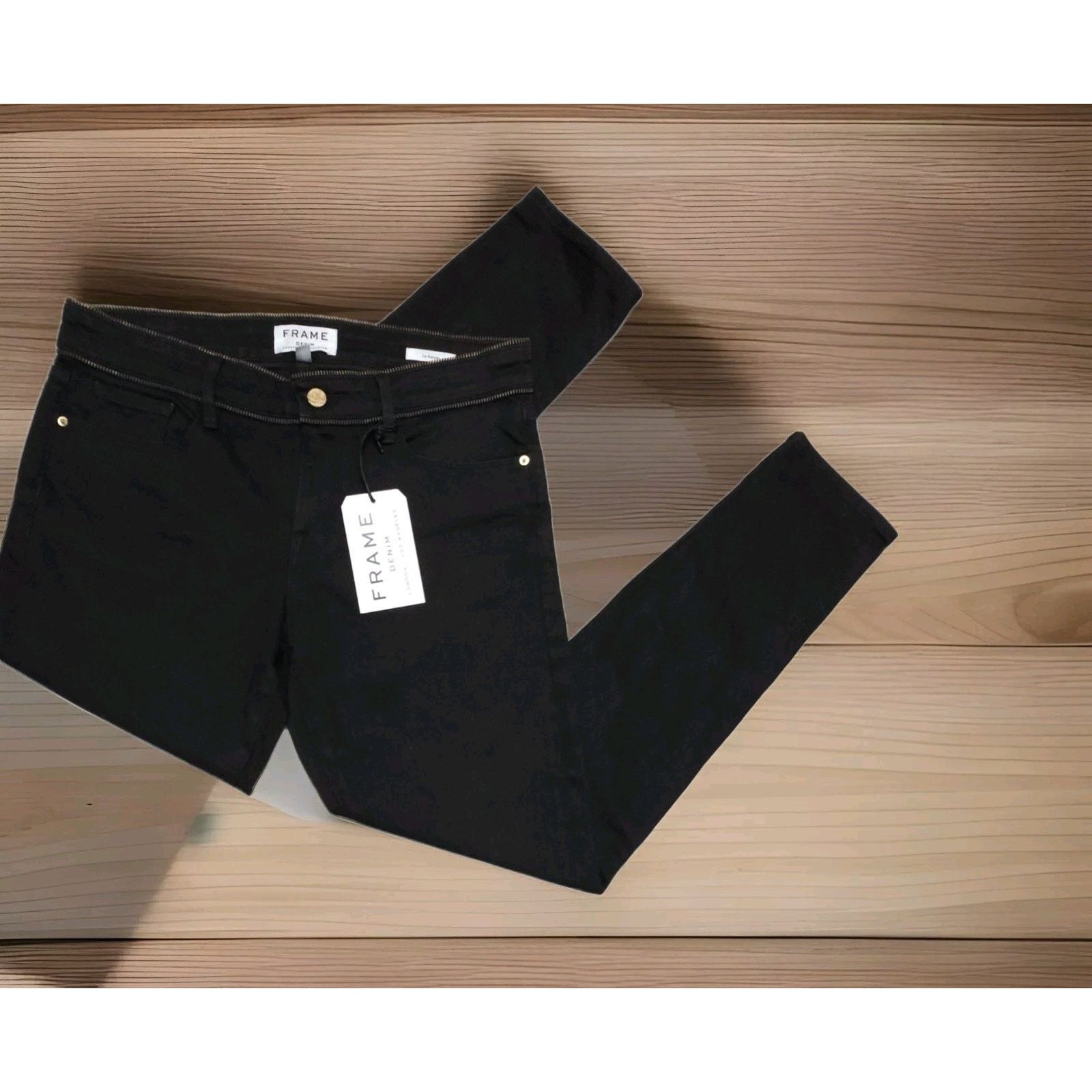 Frame Frame Le Garcon Zip Trim Dark Wash MidRise Boyfriend 27 W 31 Size 27" / US 4 / IT 40 - 1 Thumbnail