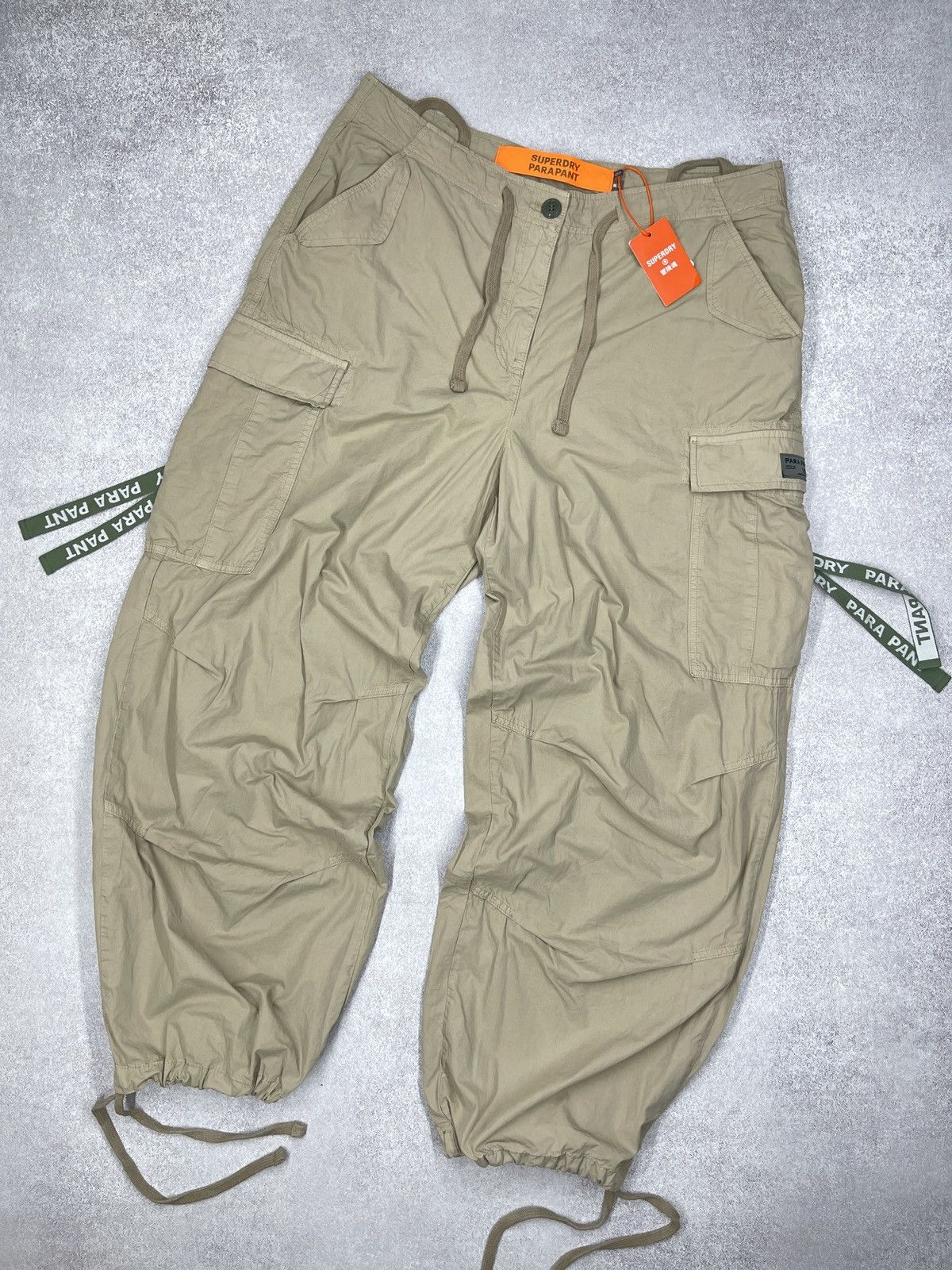 Superdry New Vintage SuperDry Baggy Parachute Cargo Pants Beige Size 28" / US 6 / IT 42 - 3 Thumbnail