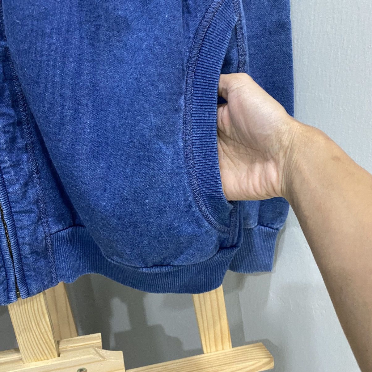 Ne-Net Vintage Ne-Net (Issey Miyake) Indigo Dye Full-Zip Sweatshirt Size US L / EU 52-54 / 3 - 7 Thumbnail