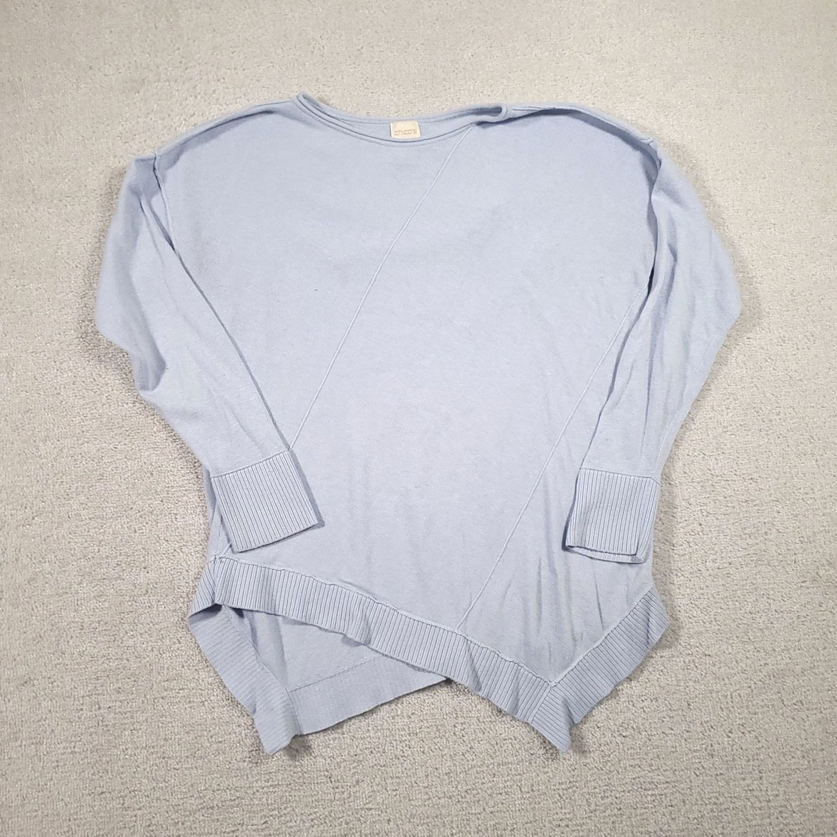 Vintage VINTAGE Chico's Sweater Top Blue Size L Pullover Long Sleeve Round Neck Women XS-3? Size L / US 10 / IT 46 - 2 Thumbnail