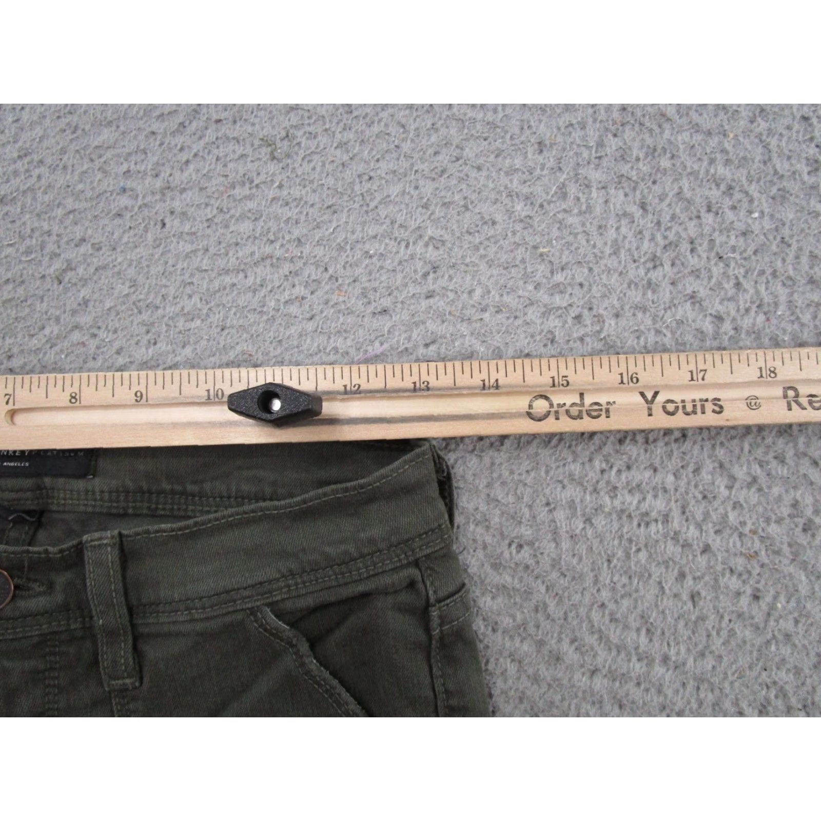 Vintage Flying Monkey Platinum Green Stretch Denim Skinny Jeans Raw Hem Ankle Size 27 Women Slim 5-Pocket Design Cotton Blend Denim Jeans Green 27in Womens Size 27" / US 4 / IT 40 - 7 Thumbnail