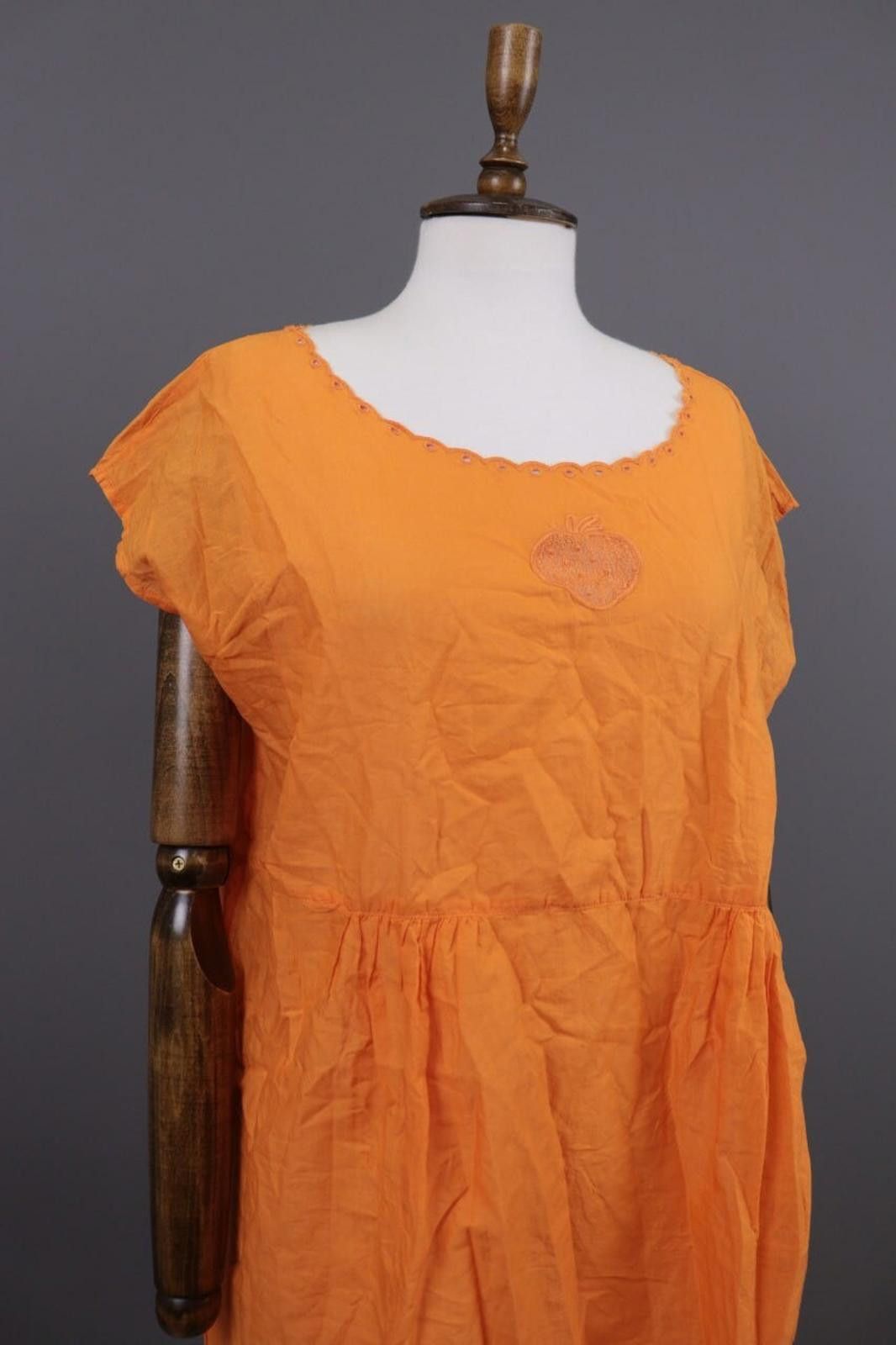 Designer Gudrun Sjoden Orange Lagenlook Blouson Dress Size M Size M / US 6-8 / IT 42-44 - 6 Thumbnail
