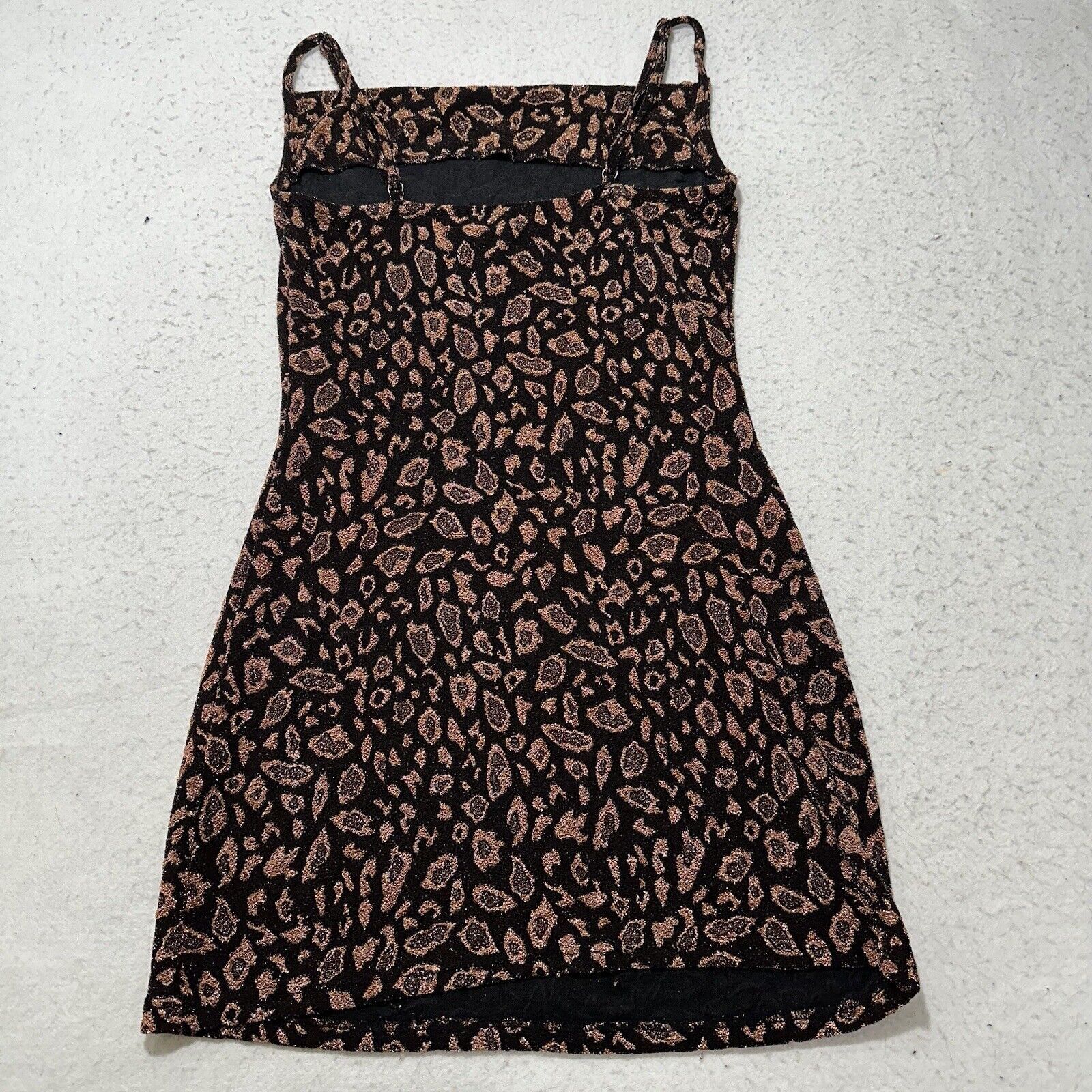 Forever 21 Forever 21 Small Black Brown Leopard Bodycon Mini Dress Size S / US 4 / IT 40 - 6 Thumbnail