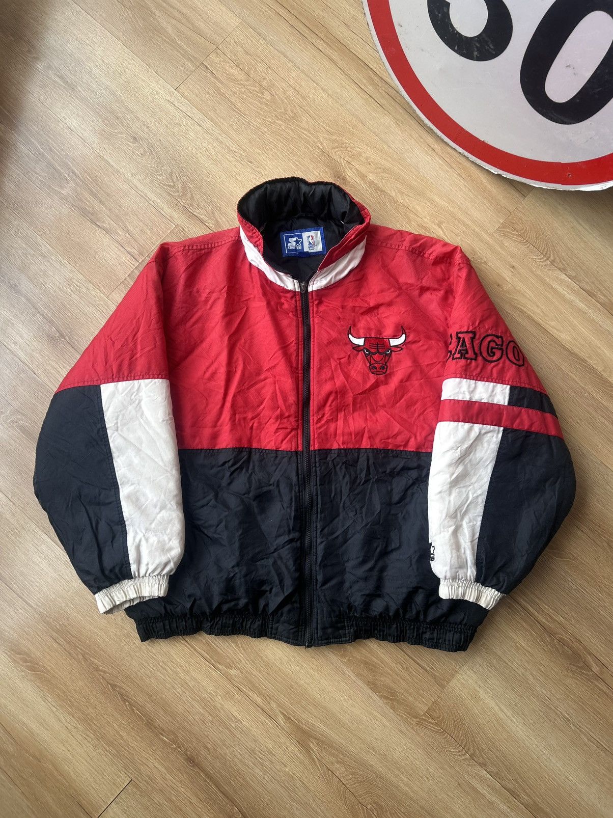 Starter Vintage 90s NBA Chicago Bulls Big Logo Bomber Jacket Size US XXL / EU 58 / 5 - 5 Thumbnail