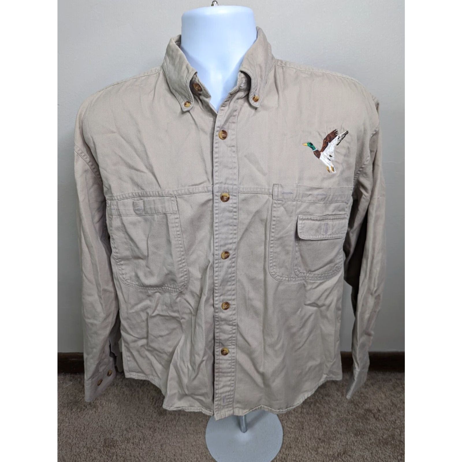 Vintage VINTAGE American Shooter Duck Embroidered Shirt Men's M Long Sleeve Hunting L7S Size US M / EU 48-50 / 2 - 2 Thumbnail