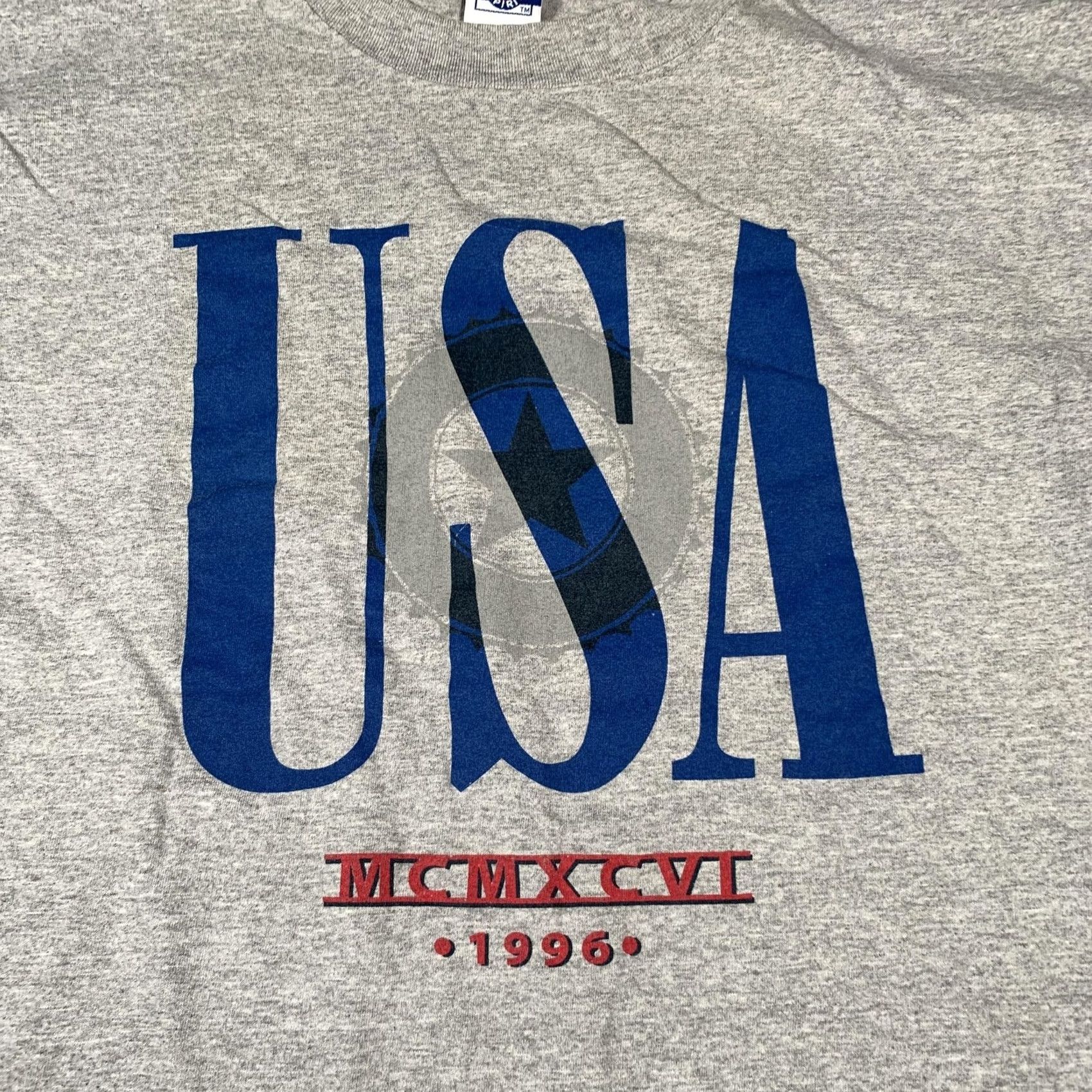 ESPIRIT VINTAGE Pro Spirit Shirt Mens L Gray 90s USA Graphic 1996 MCMXCVI Tee Short Sleeve Crew Neck Cotton Blend Size US L / EU 52-54 / 3 - 4 Thumbnail