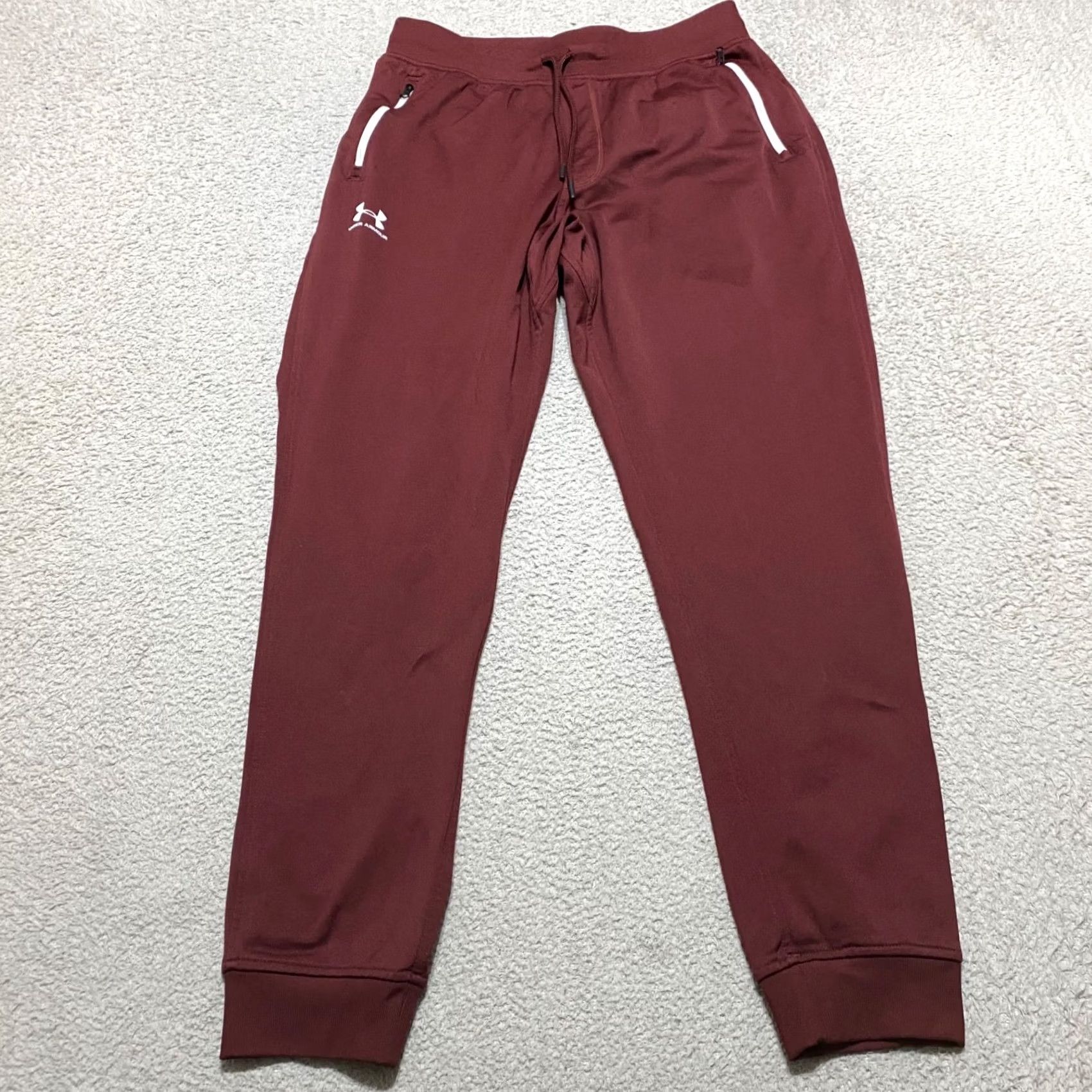 Under Armour Under Armour Pants Mens LT Tall Red Joggers Loose Tapered Drawstring Zip Pockets Size US 33 - 2 Thumbnail