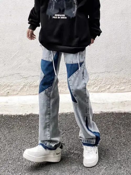 VIBE Retro high street washed distressed five-pointed star jeans Size US 30 / EU 46 - 7 Thumbnail