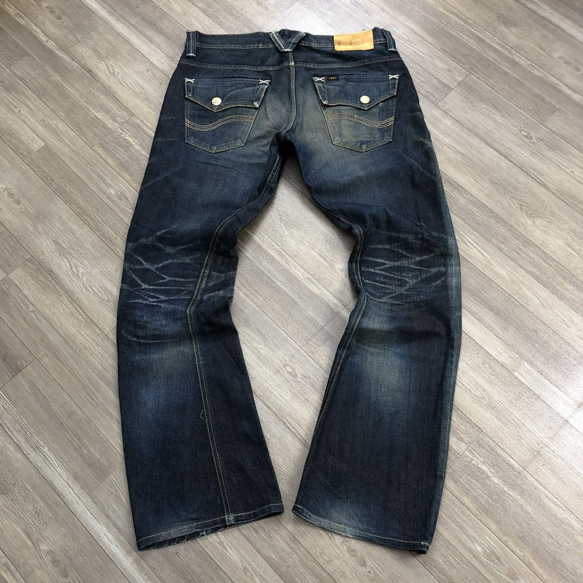 If Six Was Nine × Le Grande Bleu (L.G.B.) × Lee 1990s LEE Faded Bootcut Flared Jeans Size US 37 - 1 Thumbnail