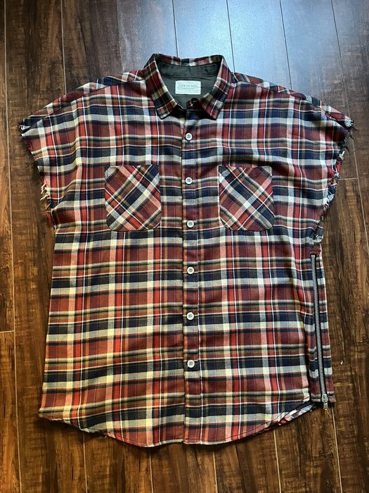 Fear of GOD fog 4th flannel shirt RED-