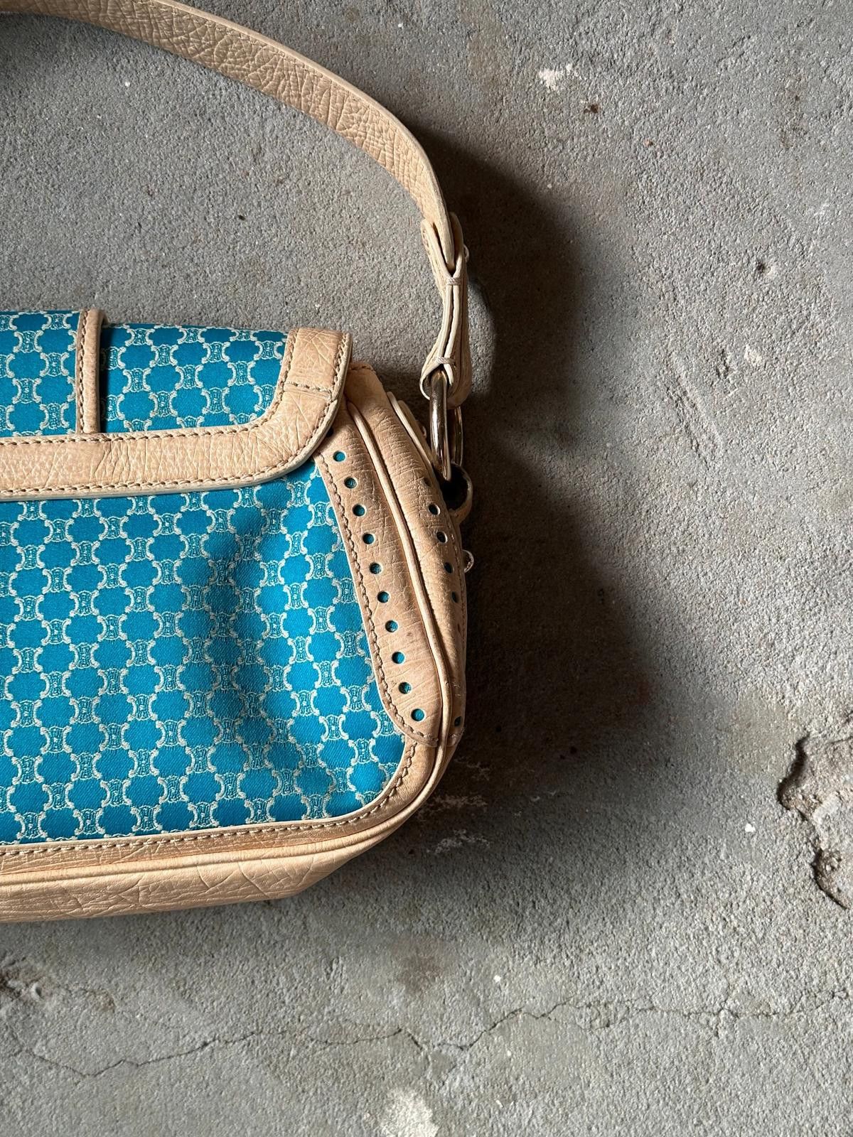 Celine Celine Macadam Triomphe Shoulder Bag Blue/Beige Size ONE SIZE - 8 Thumbnail