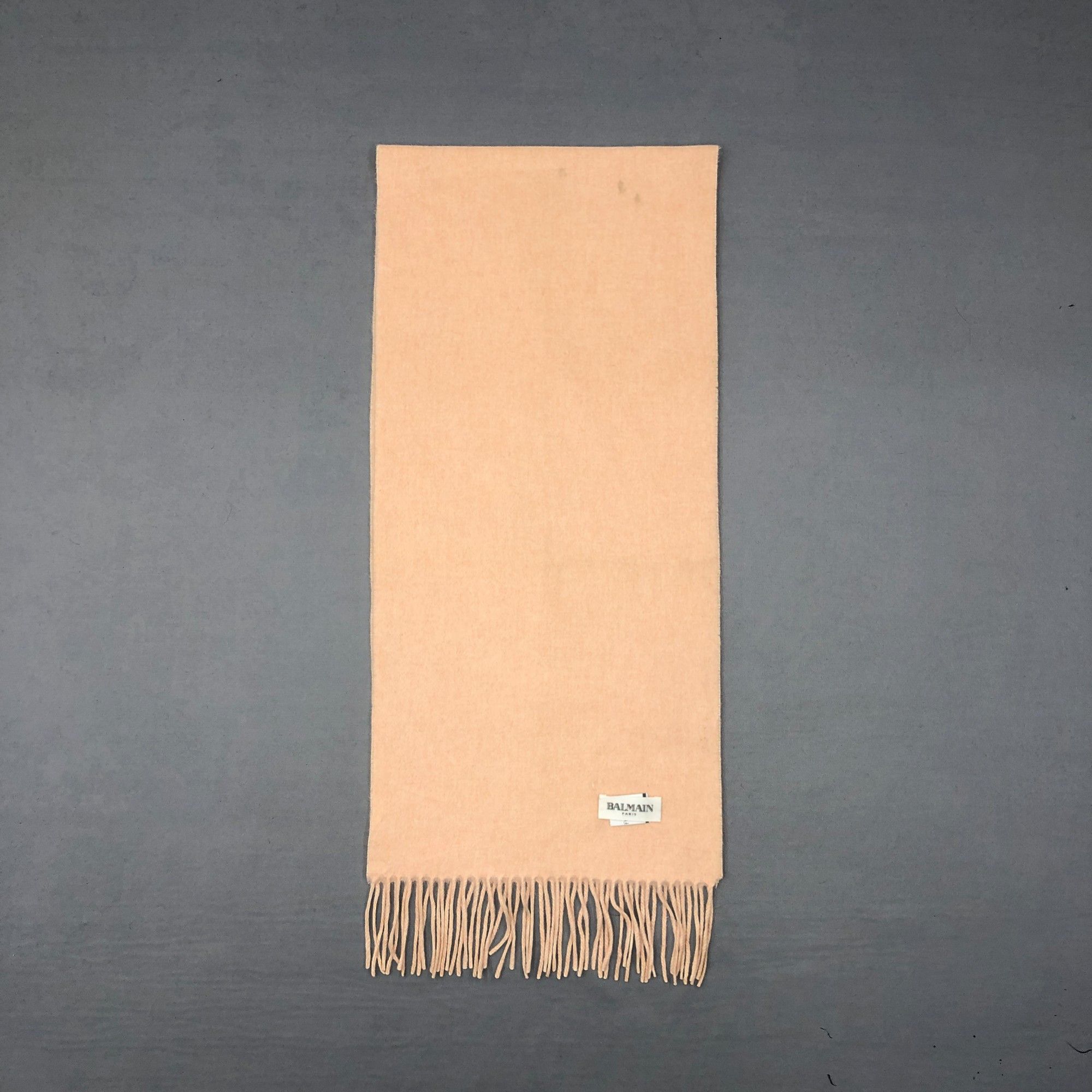 Japanese Brand Vintage Balmain Scarf Muffler Cashmere Fringe Scarves Size ONE SIZE - 4 Thumbnail