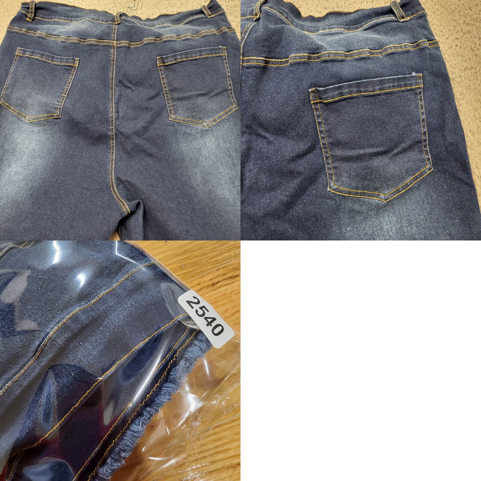 Vintage Chic Soul Womens Jeans 1X Blue Distressed Skinny Straight Leg 34x26 Pockets Size 40" / US 18 - 9 Thumbnail