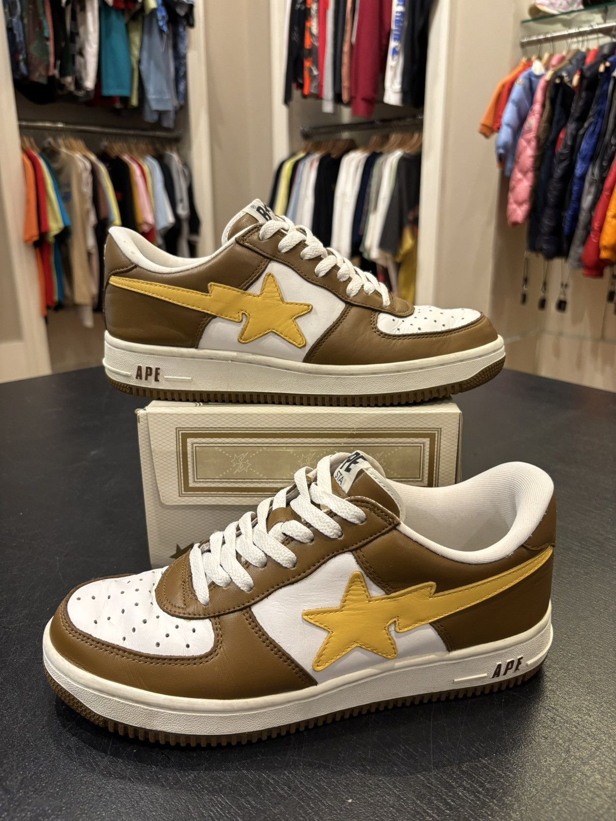 Bape Bapesta Brown/Yellow Size US 9 / EU 42 - 1 Thumbnail