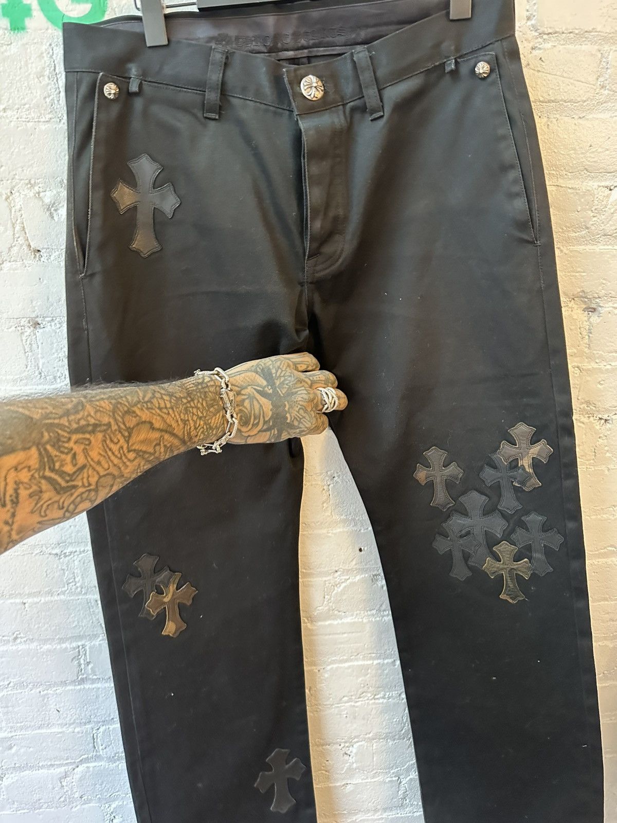 Chrome Hearts Chrome Hearts CROSS patch flooded jeans Size US 34 / EU 50 - 4 Thumbnail
