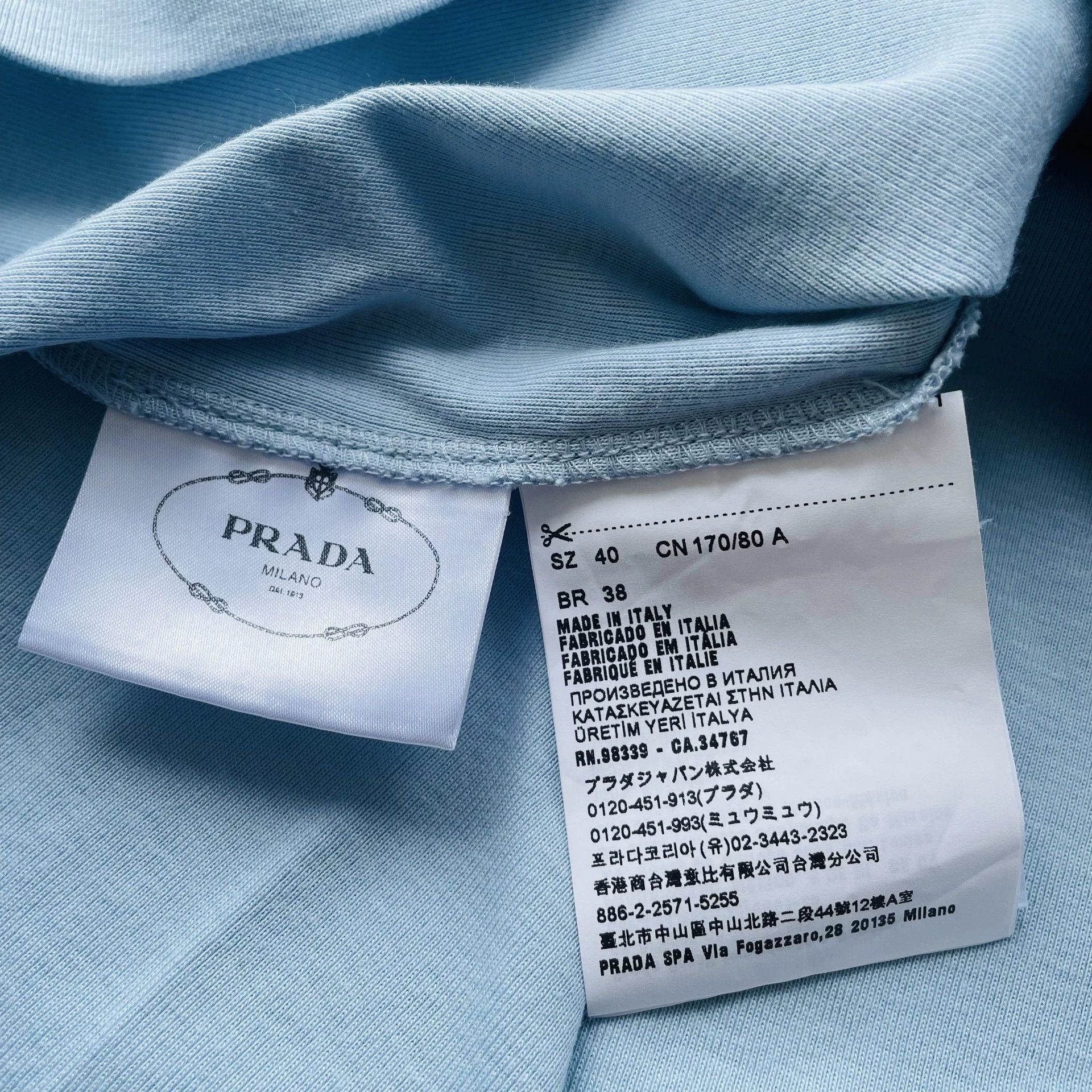 Prada PRADA Women's Sky Blue Logo Ribbed Knit Tank Top 40 Size S / US 4 / IT 40 - 5 Thumbnail
