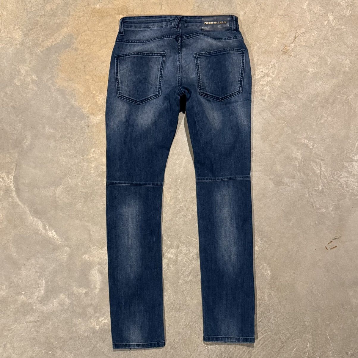 Pierre Balmain Pierre Balmain Paneled Moto Biker Slim Faded Denim Size US 30 / EU 46 - 9 Thumbnail
