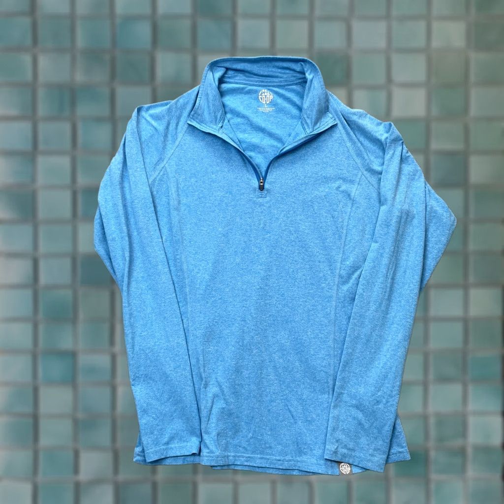 Vintage REI Co Op Sweatshirt Womens Large Blue Heathered 1/4 Zip Training Pullover Activewear Casual Raglan Sleeve Mock Neck Zip Size L / US 10 / IT 46 - 1 Thumbnail