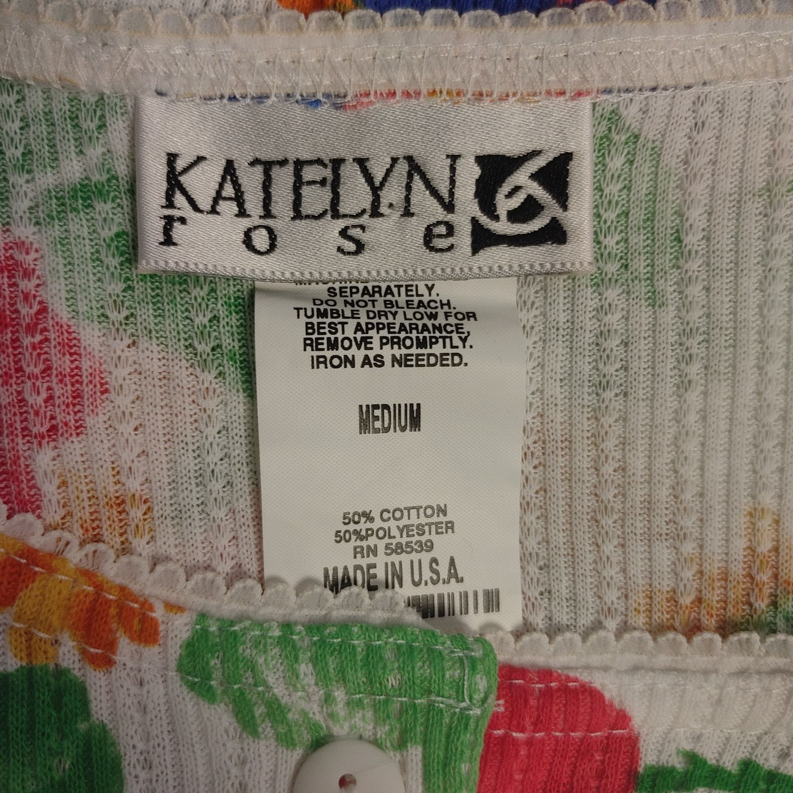 Other Katelyn Rose M White/Multi-Color Floral Short Sleeve Top Size M / US 6-8 / IT 42-44 - 3 Thumbnail