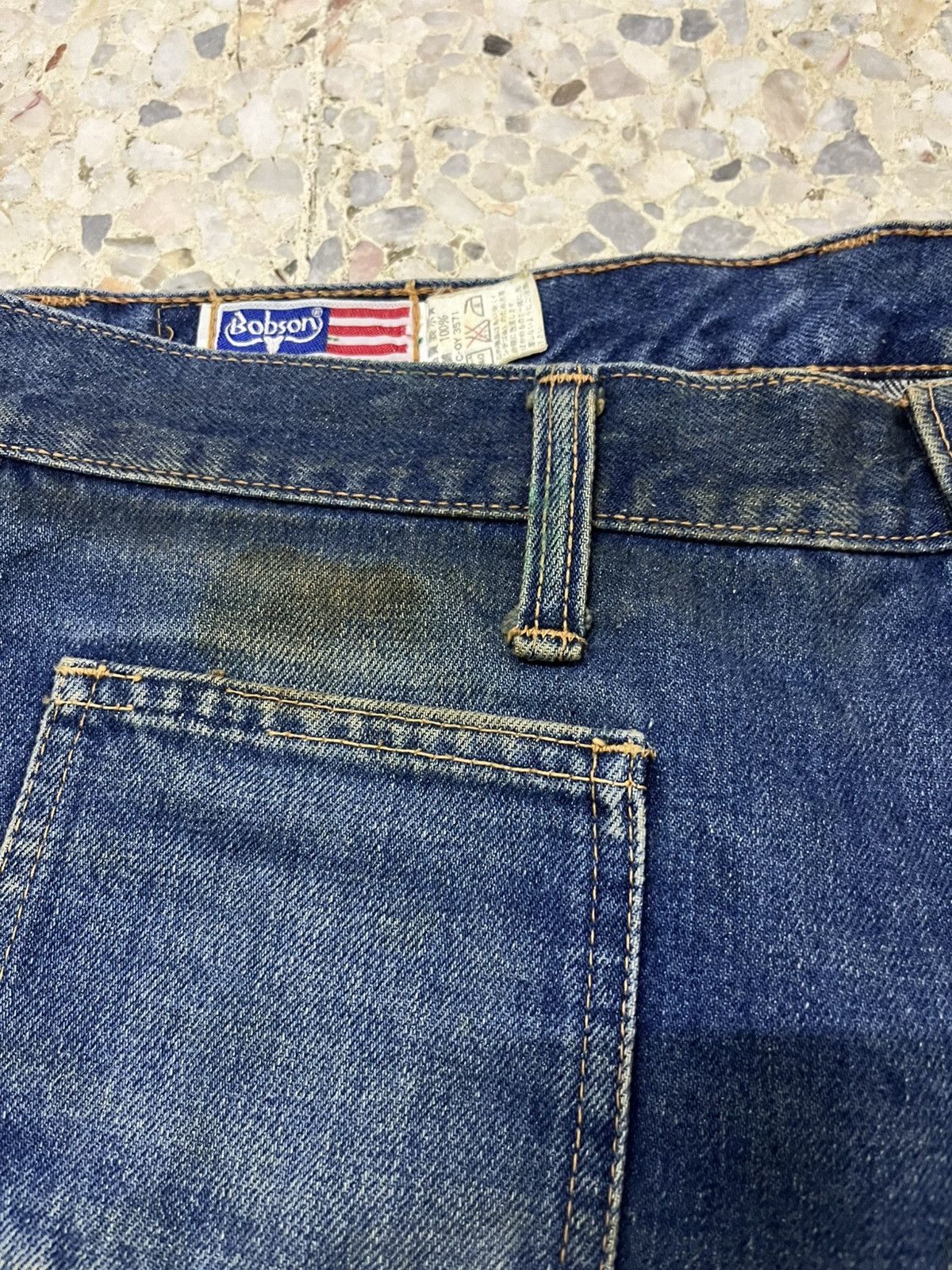 Vintage Bobson Made in Japan 70s Bell Bottom Jeans Scovill Hardware Size US 33 - 12 Thumbnail