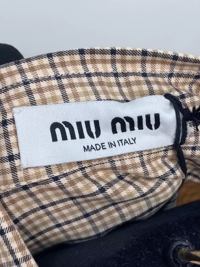 Prada Miu Miu Checkered Long Sleeve Shirt -2505 Size S / US 4 / IT 40 - 4 Thumbnail