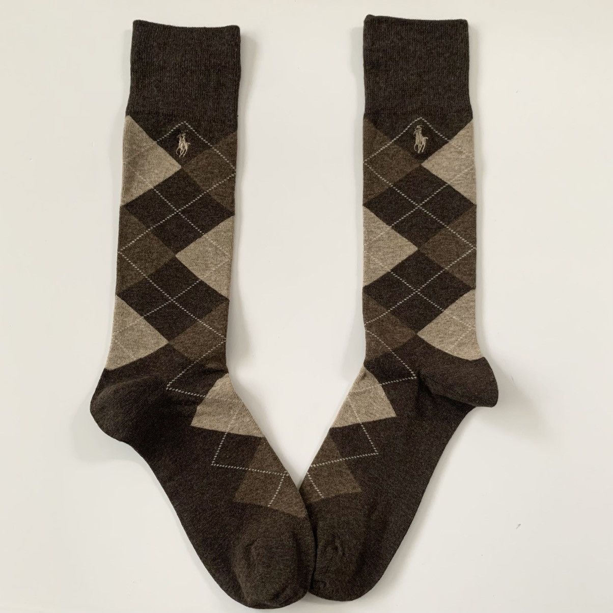 Ralph Lauren Argyle brown long socks Size ONE SIZE - 3 Thumbnail