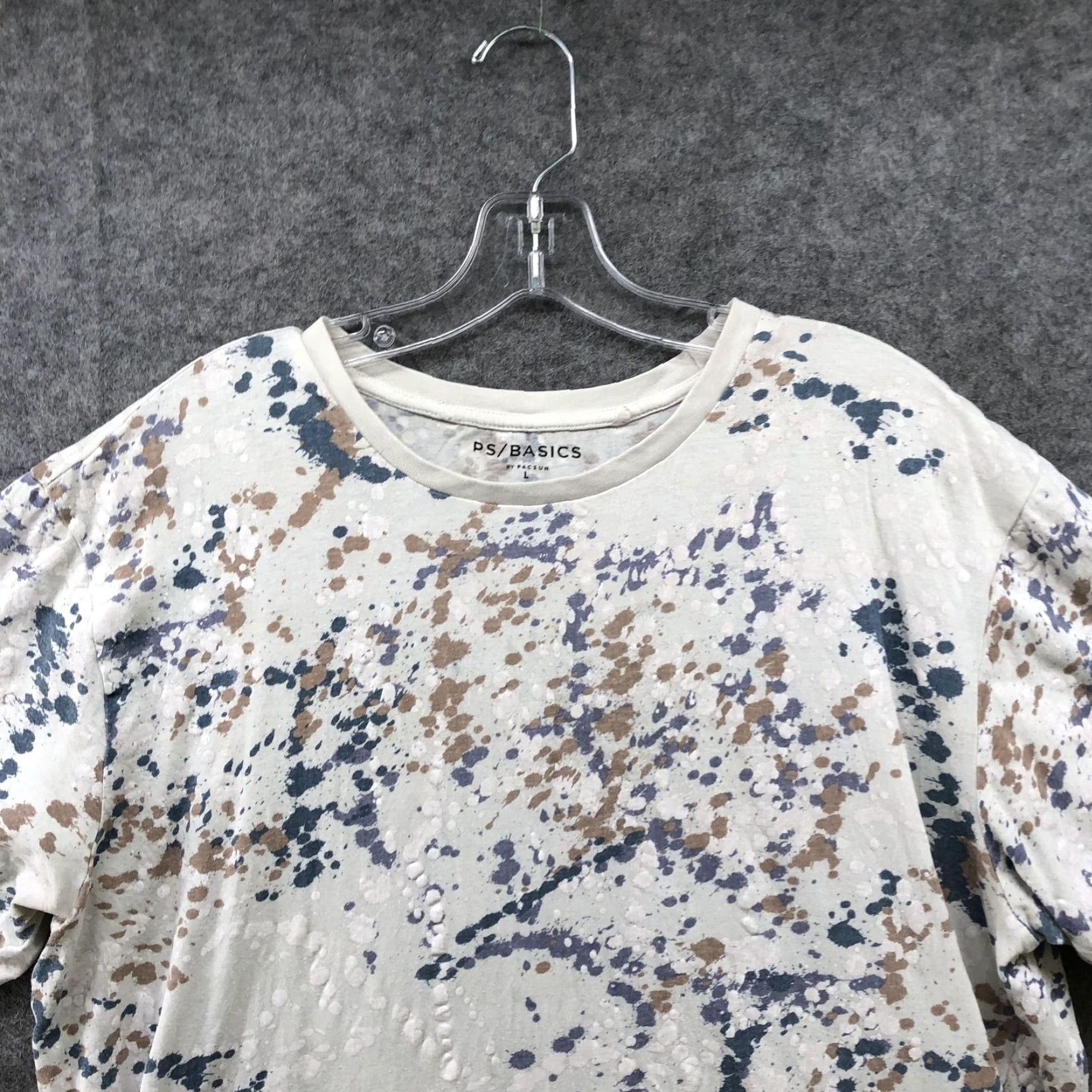 Pacsun PacSun Paint Splatter Graphic Print Short Sleeve T Shirt Mens Large Beige Multicolor Size US L / EU 52-54 / 3 - 3 Thumbnail