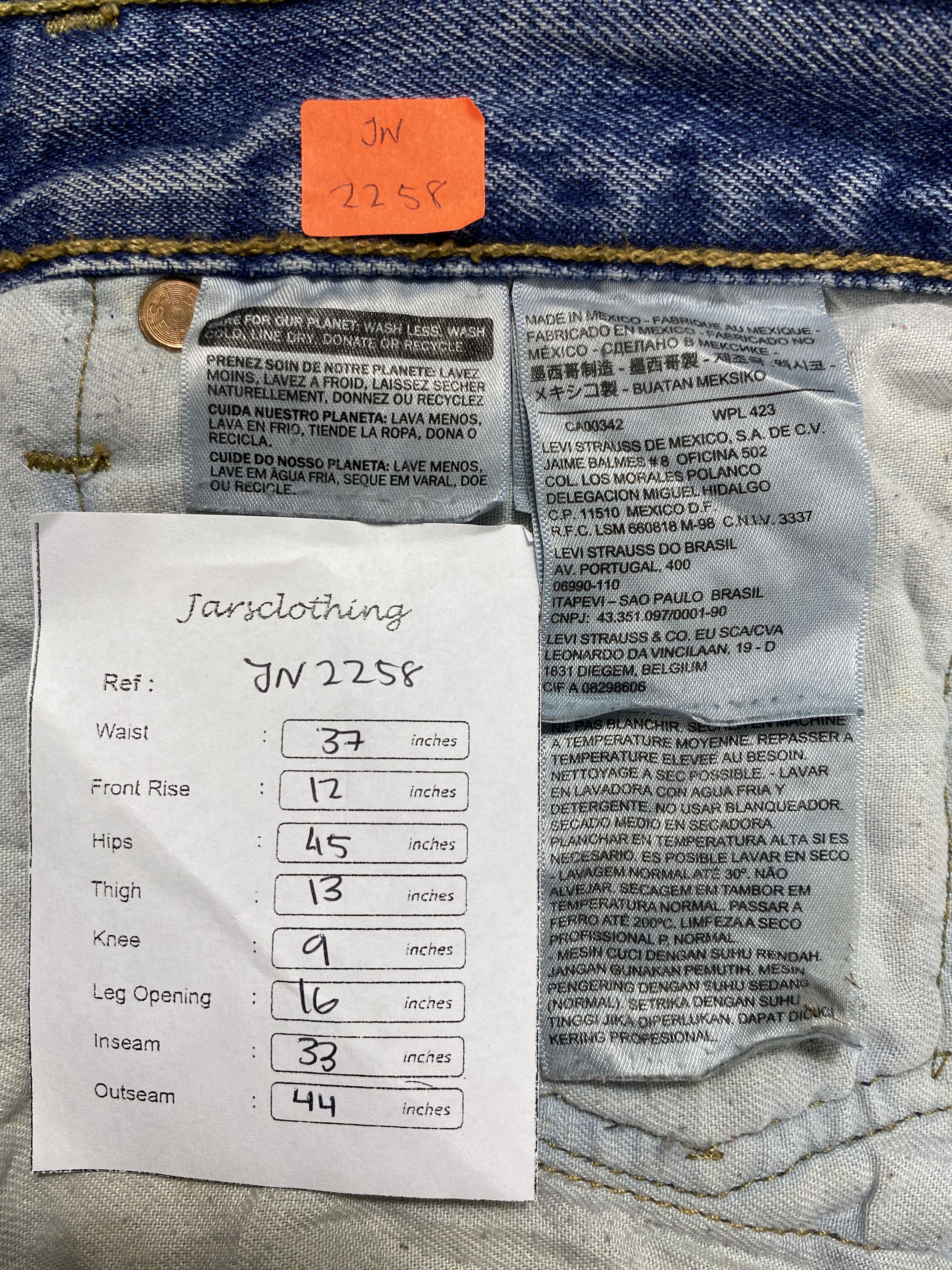 Levi's Blue Wash Vintage Levi's 501 Jeans 37x33 Denim -JN2258 Size US 36 / EU 52 - 8 Thumbnail