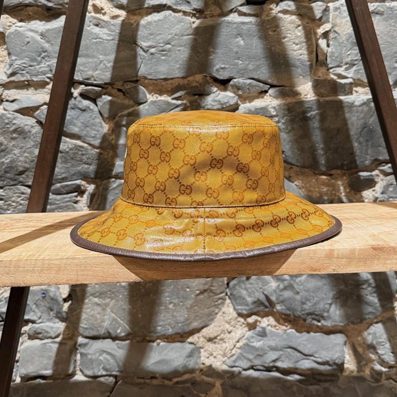 Adidas × Gucci Gucci X Adidas Brown Logo GG Crystal Bucket Hat - L - 59cm Size ONE SIZE - 3 Thumbnail