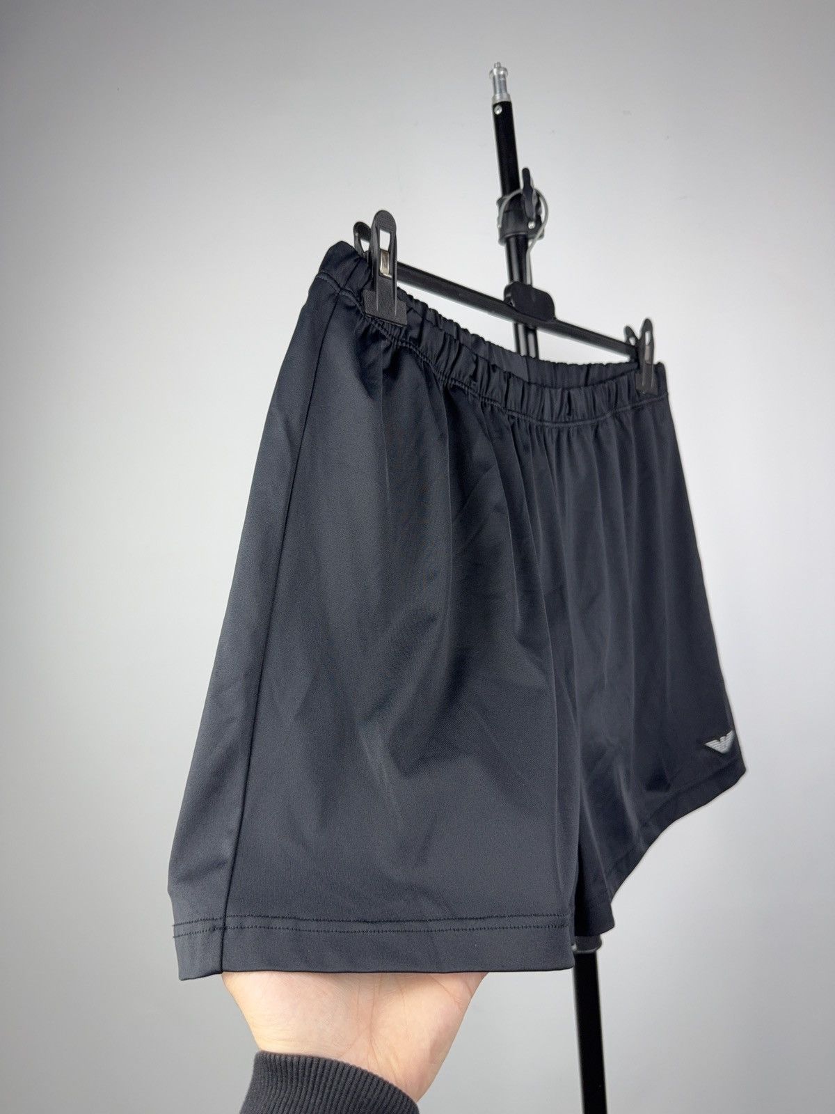 Emporio Armani 90s Retro Emporio Armani Black Swim Shorts Logo Patch L / 52 Size US 36 / EU 52 - 3 Thumbnail