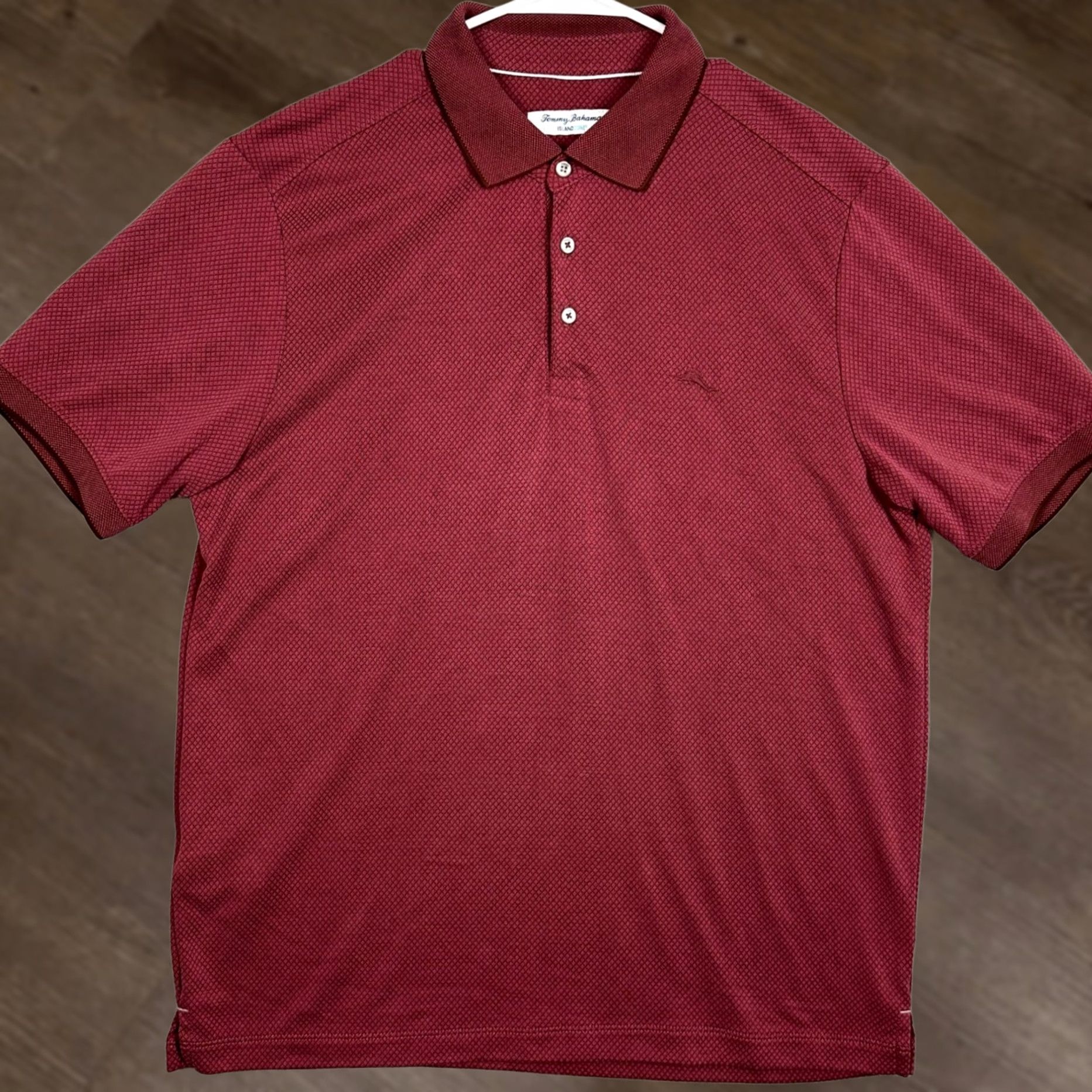 Tommy Bahama VINTAGE Tommy Bahama IslandZone Polo Shirt Mens L Burgundy Maroon Micro Diamond Embroidered Logo Short Sleeve Casual Golf Travel Beach Size US L / EU 52-54 / 3 - 1 Thumbnail