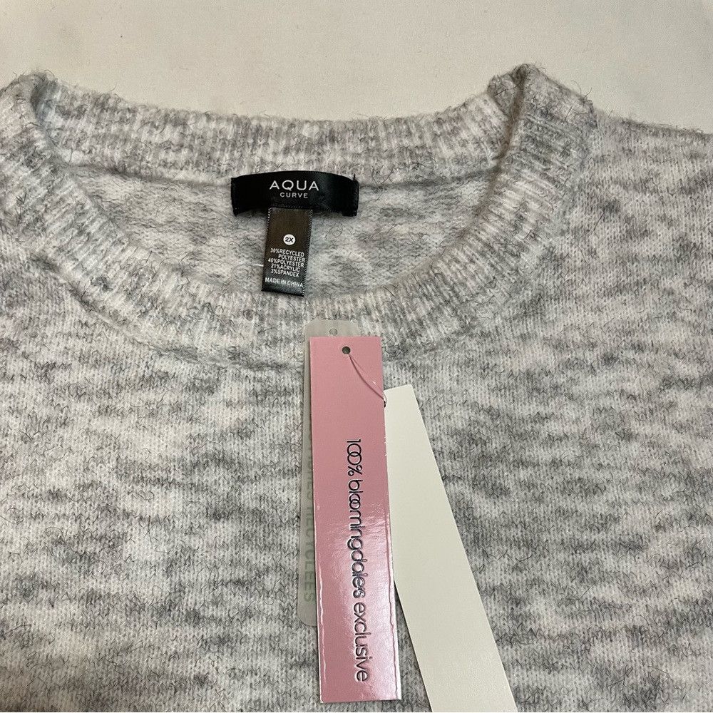 AQUA NWT New AQUA Curve Bloomingdales Grey Mélange Long Sleeve S Size XXL / US 16-18 / IT 52-54 - 8 Thumbnail