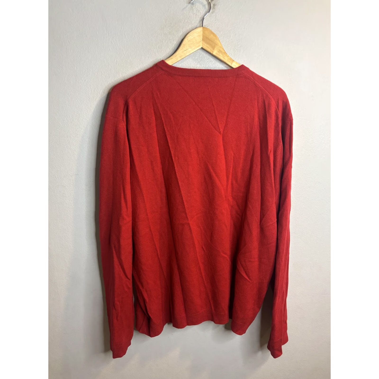 Banana Republic Banana Republic Sweater Mens XL Red Cashmere V Neck Pullover Knit Lightweight Size US XL / EU 56 / 4 - 5 Thumbnail
