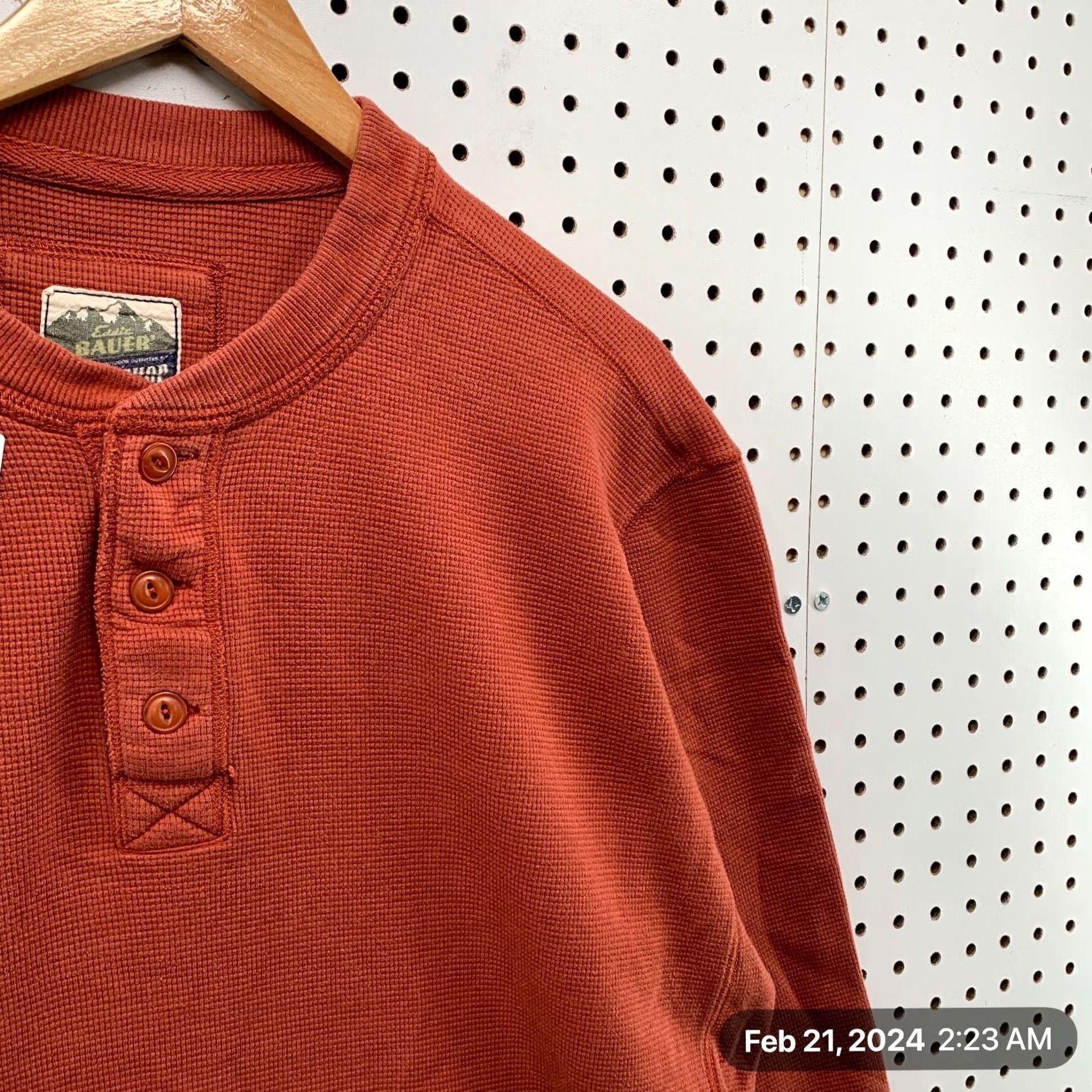 Eddie Bauer Eddie Bauer Henley Theral SHirt Mens XL Rust Orange Long Sleeve Outdoor Thermal Shirt Mens XL Orange Size US XL / EU 56 / 4 - 7 Thumbnail