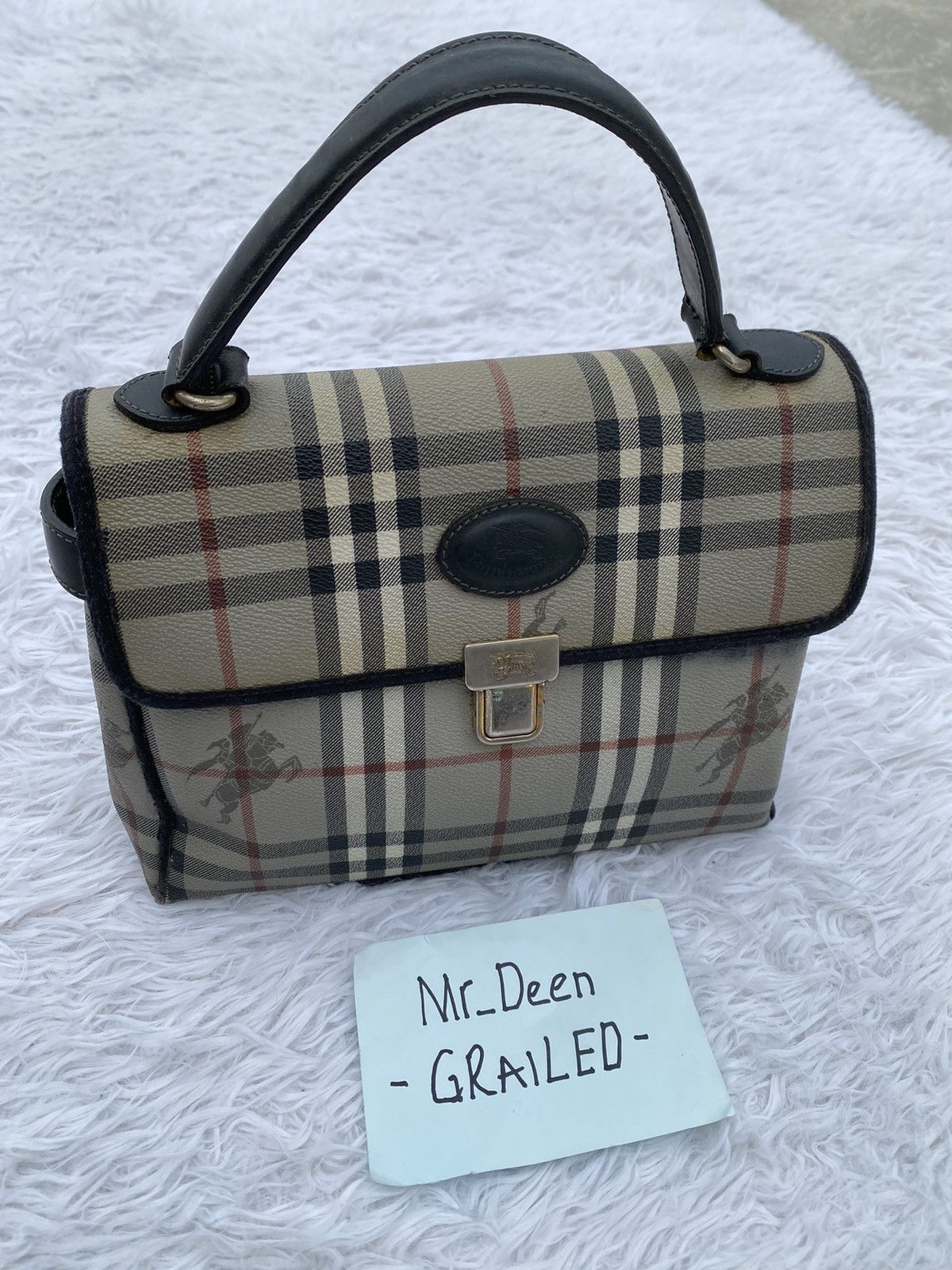 Burberry Rare Vintage 90s Burberry Nova Check Hand Bag Size ONE SIZE - 8 Thumbnail