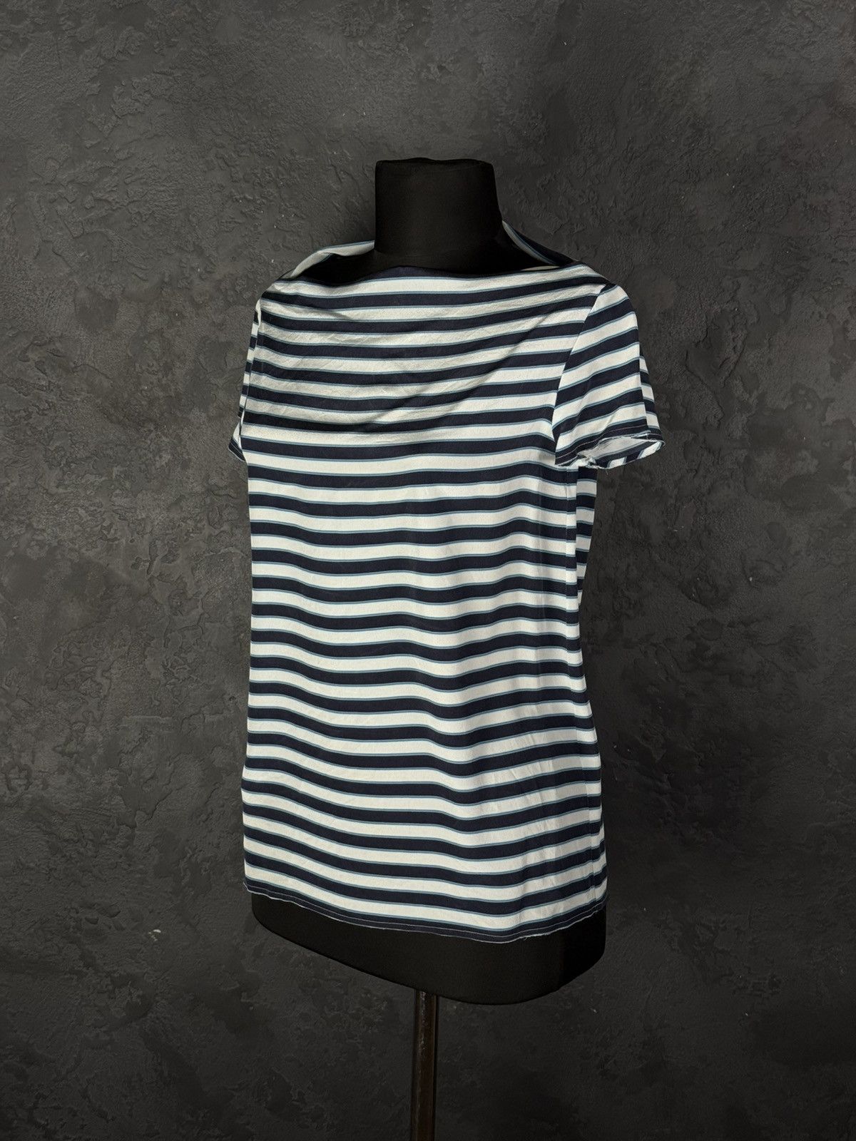 Miu Miu Miu Miu Silk Striped Short Sleeve Women’s T-Shirt Size S / US 4 / IT 40 - 1 Thumbnail