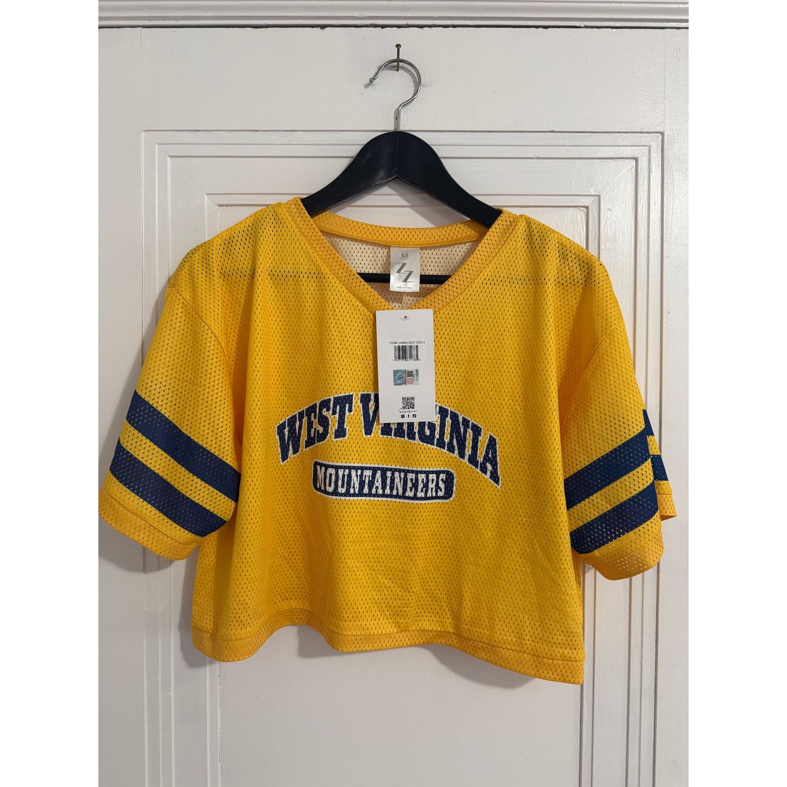 NCAA NWT West Virginia Mountaineers Cropped Jersey Women's Size M Size M / US 6-8 / IT 42-44 - 3 Thumbnail