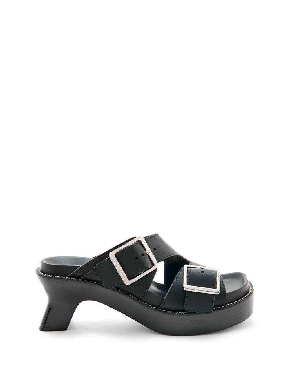 image of Loewe Leather Sandals Size 36 in Black, Women's