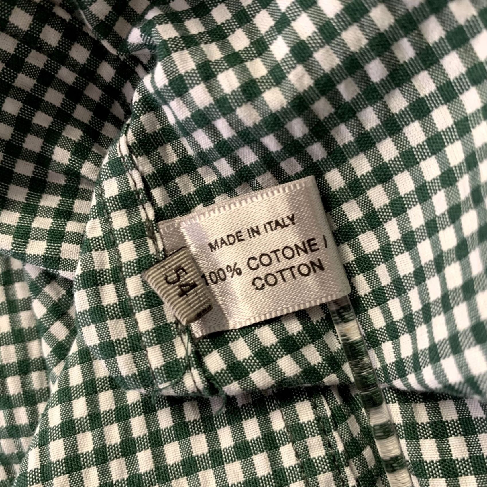 Bottega Veneta BOTTEGA VENETA Long Sleeve Shirt XL Green White Gingham Cotton Men Button-Up Size US XL / EU 56 / 4 - 6 Thumbnail