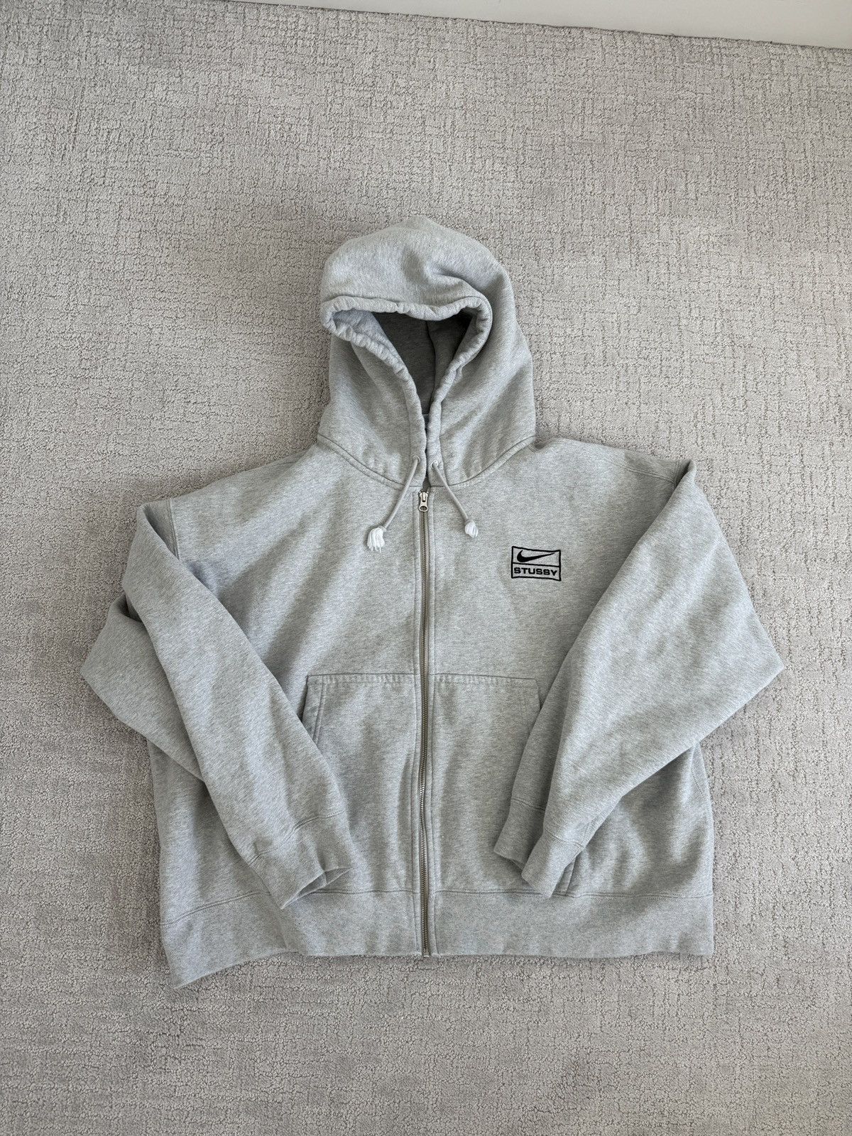 Nike × Stussy Stussy Nike Fleece Zip Hoodie in Gray | Grailed